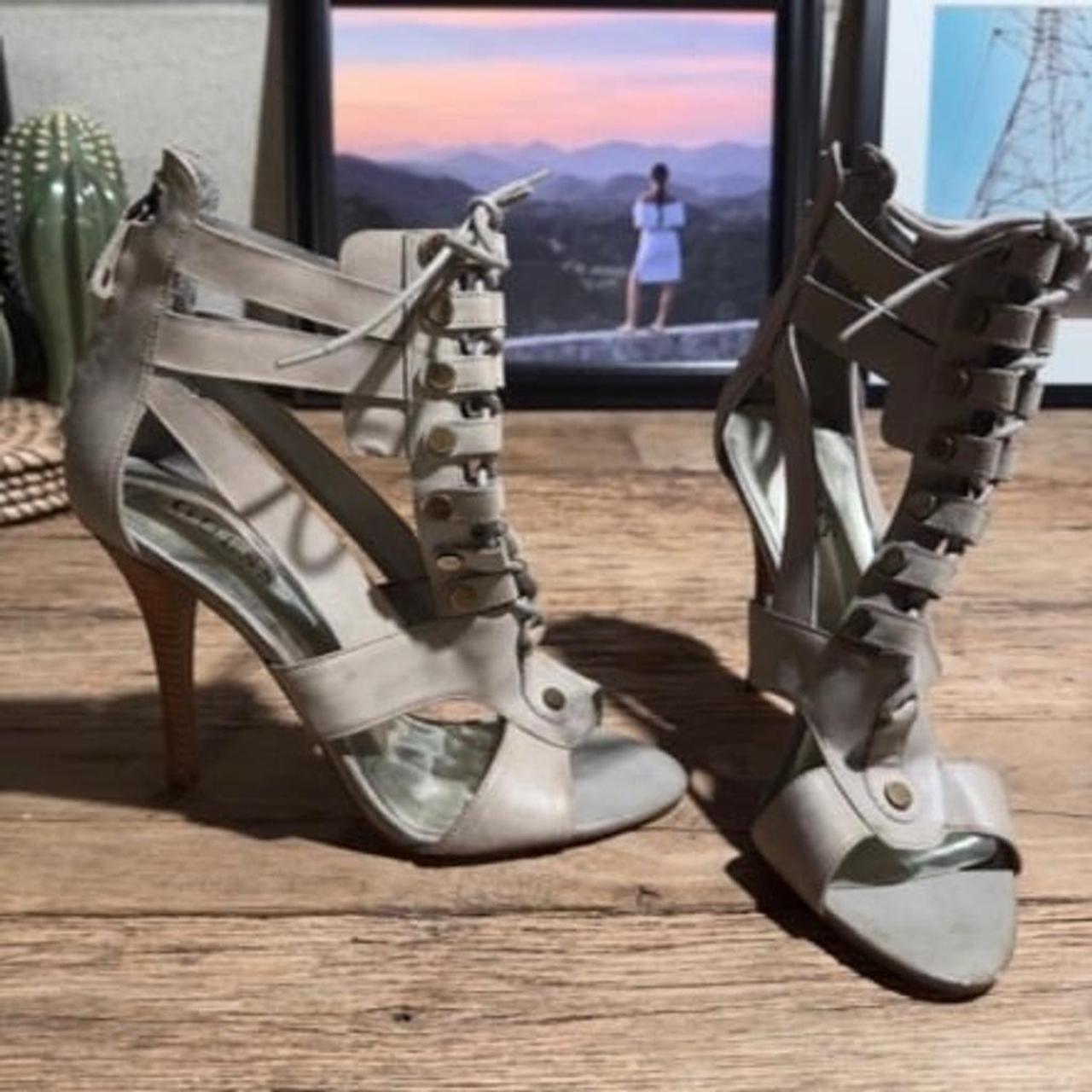 Grey gladiator heels hotsell