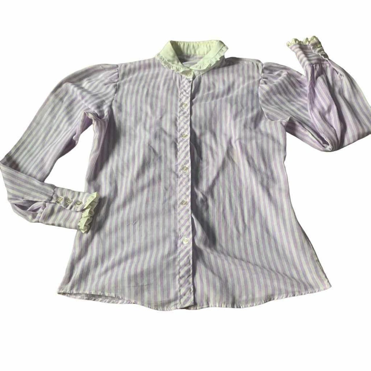 Women's Purple and White Blouse | Depop