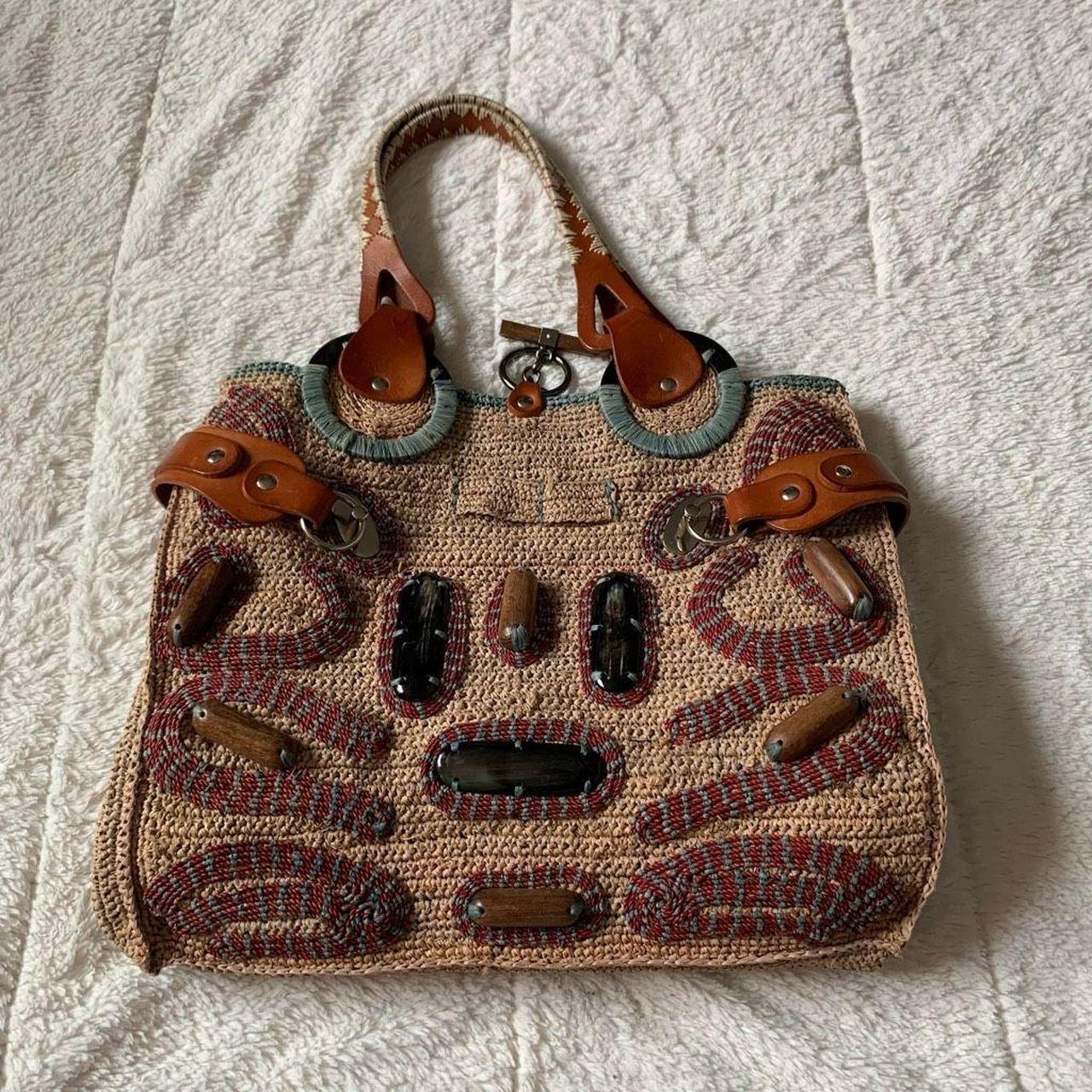 Jamin Puech Gem Raffia Tote Bag Purse in pre owned... - Depop