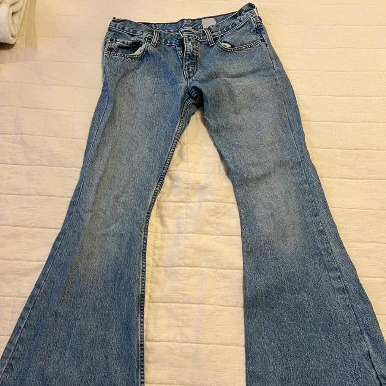 super low waisted vintage levi flare jeans #vintage... - Depop