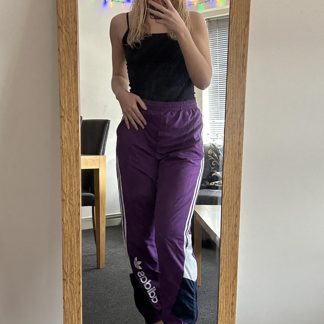 purple adidas tracksuit womens