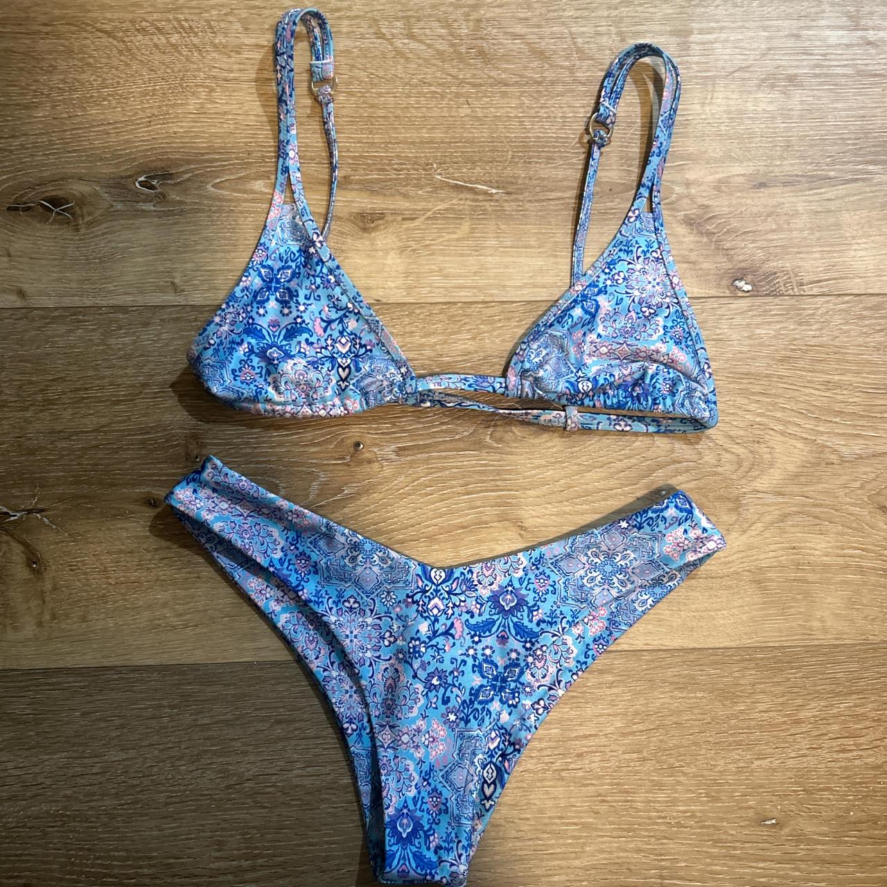 Kulani Kinis Blue Santorini Bathing suit set. Top is... Depop