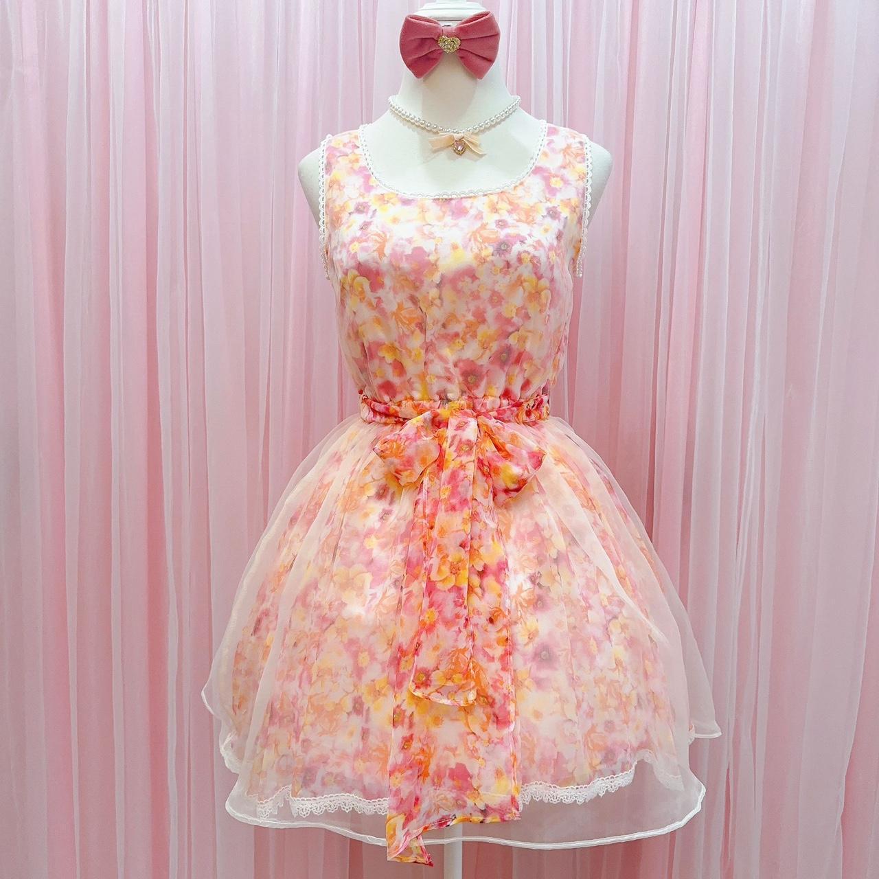 🍒Japan brand Liz Lisa chiffon floral summer dress... - Depop