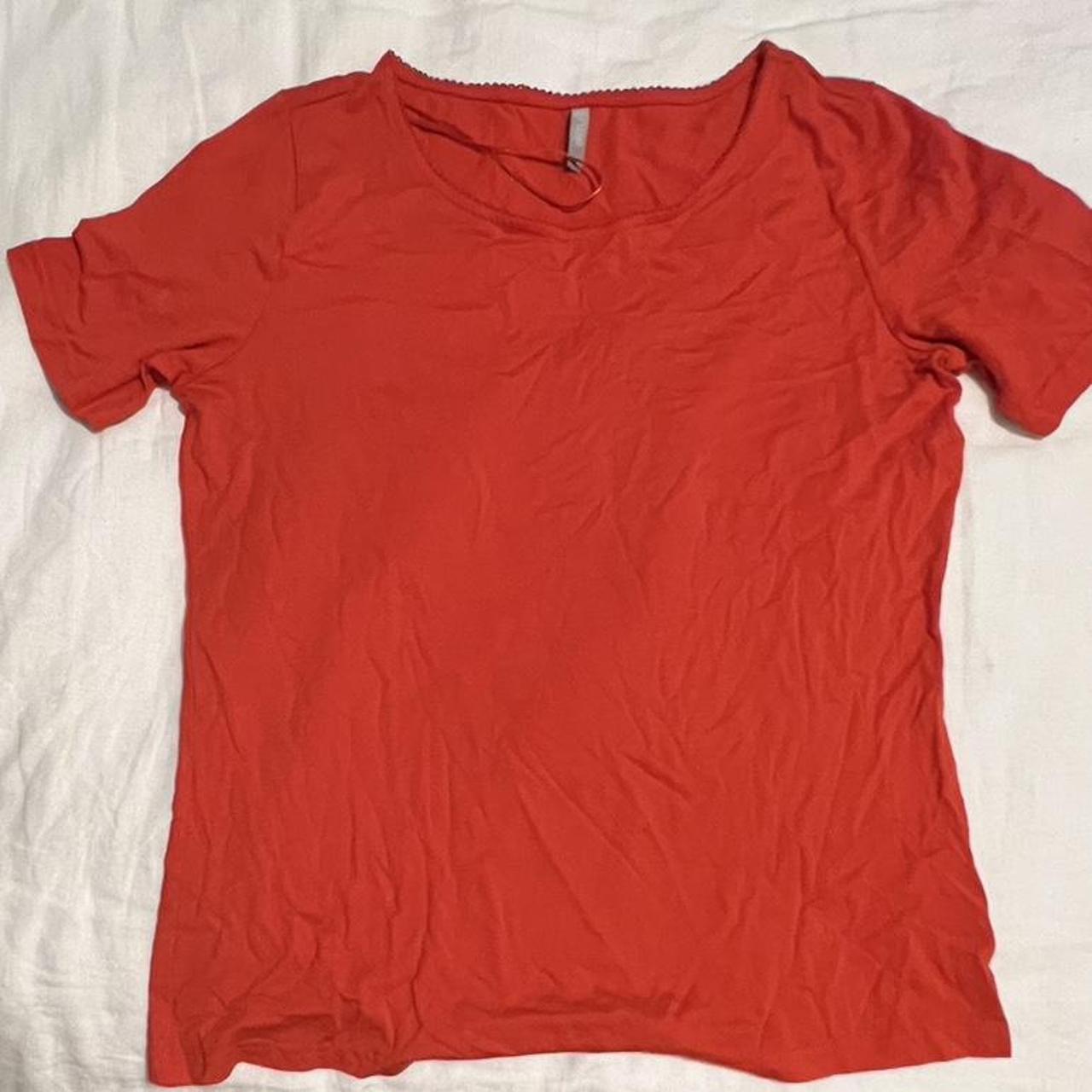 medium laura torecci collection orange/red top with... - Depop