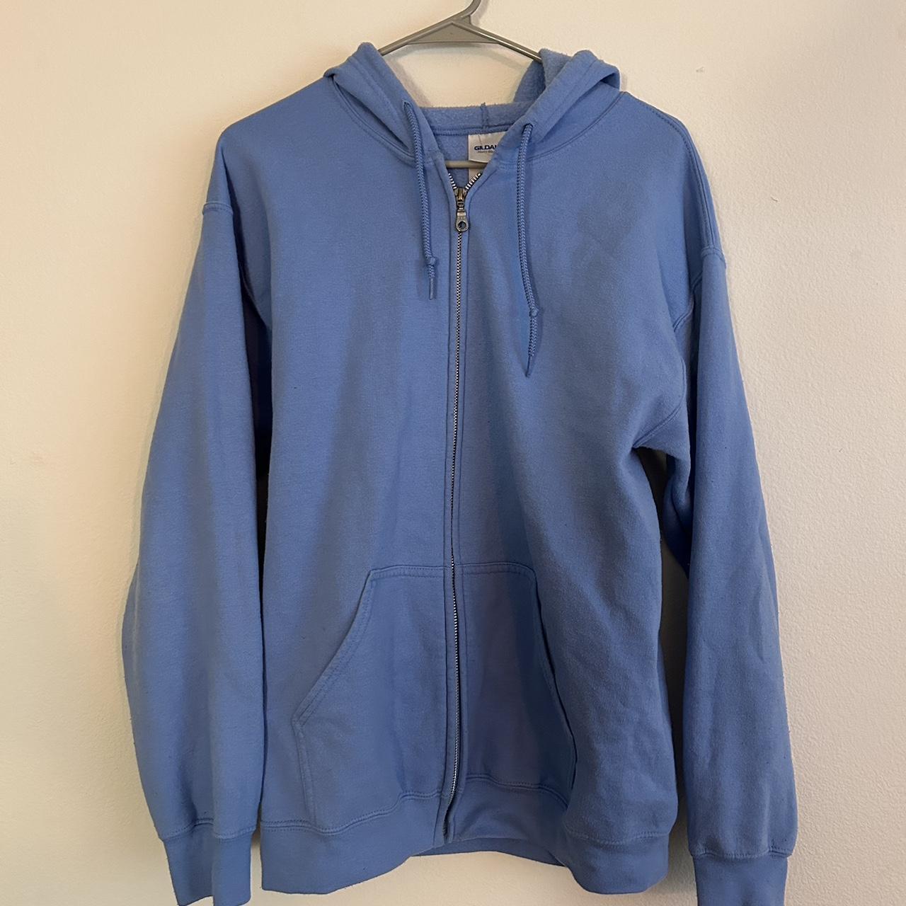 Blue Gildan Zip Up! • super soft, just don’t wear... - Depop