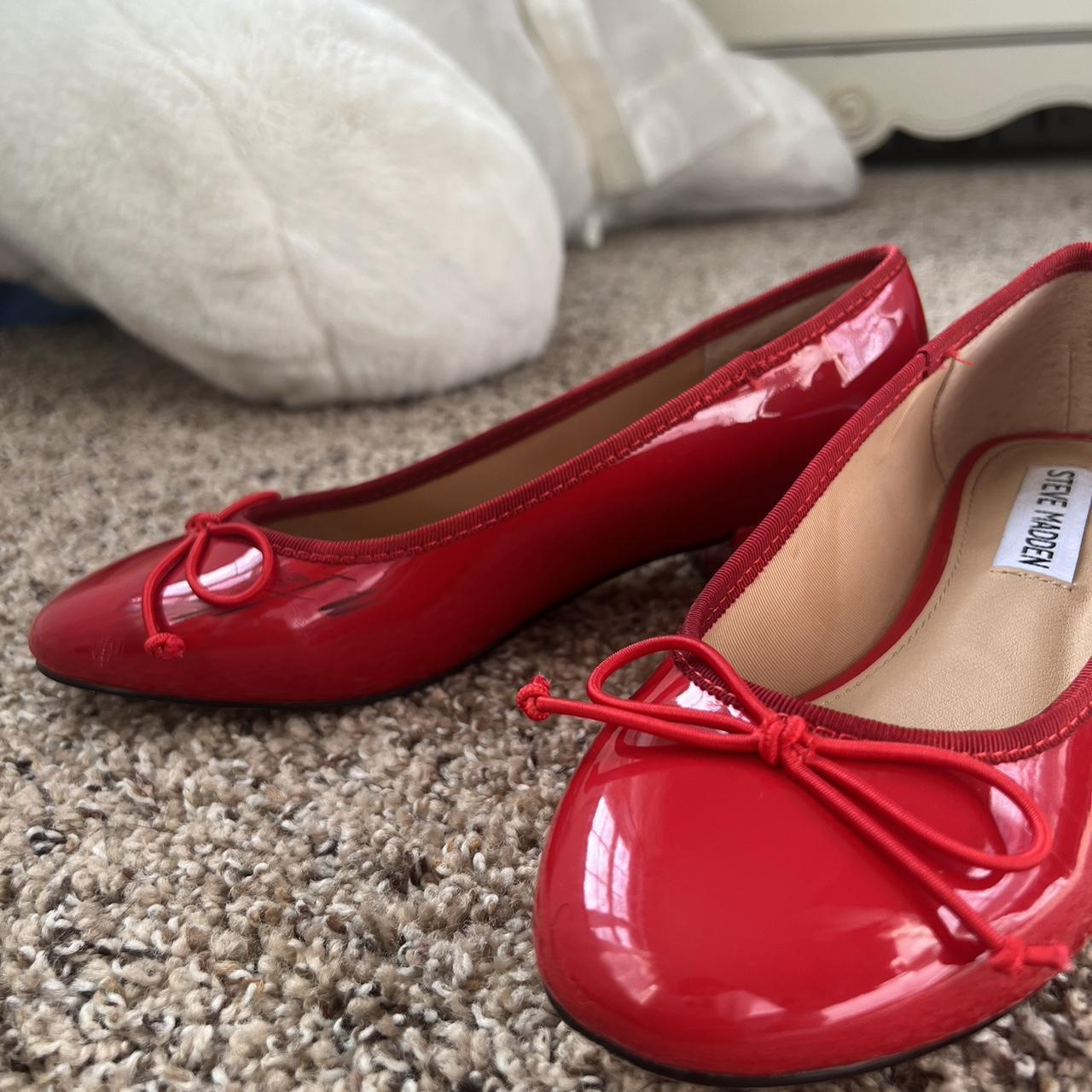 Steve Madden Cherish Pump Red Ballet Heel -size... - Depop