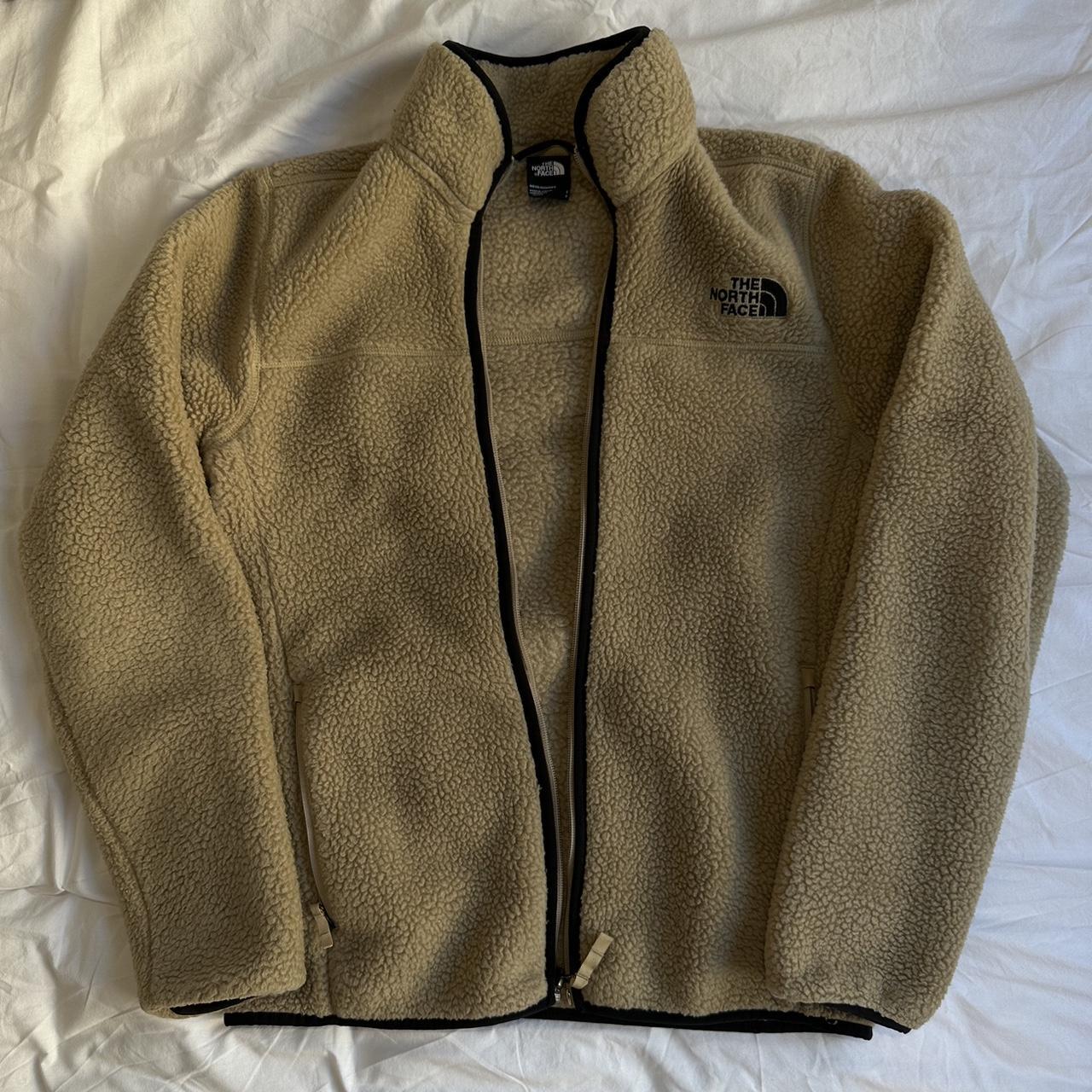 fluffy teddy north face sweatshirt zip up... - Depop