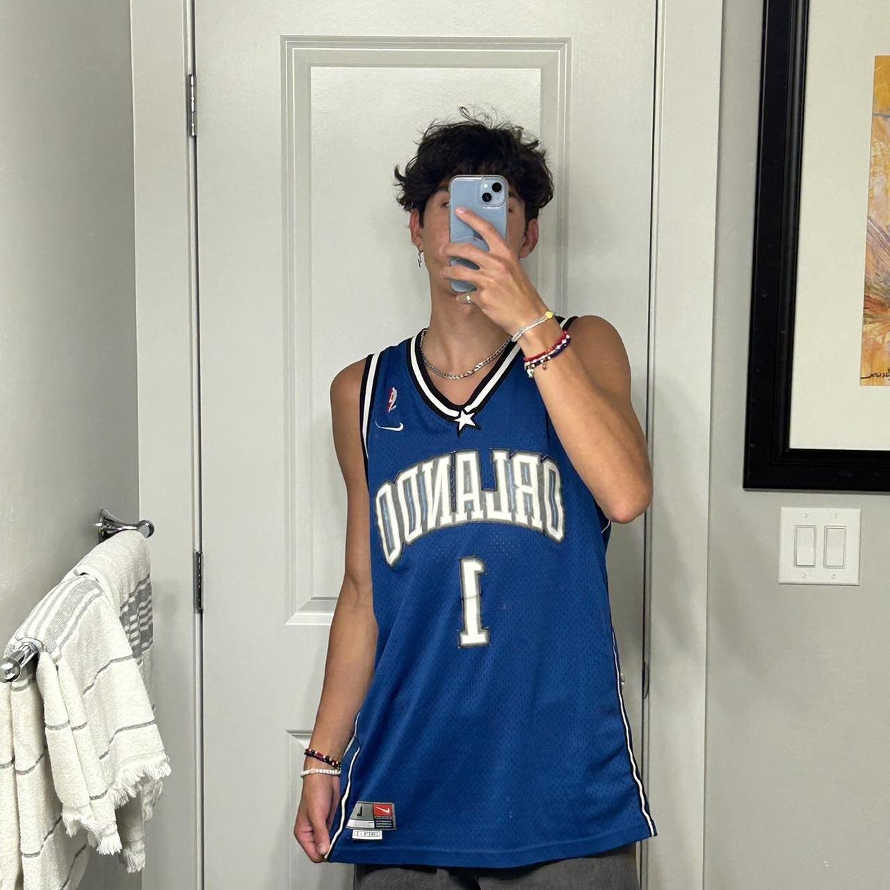 Vintage Starter Orlando Magic Pinstripe Jersey Size - Depop