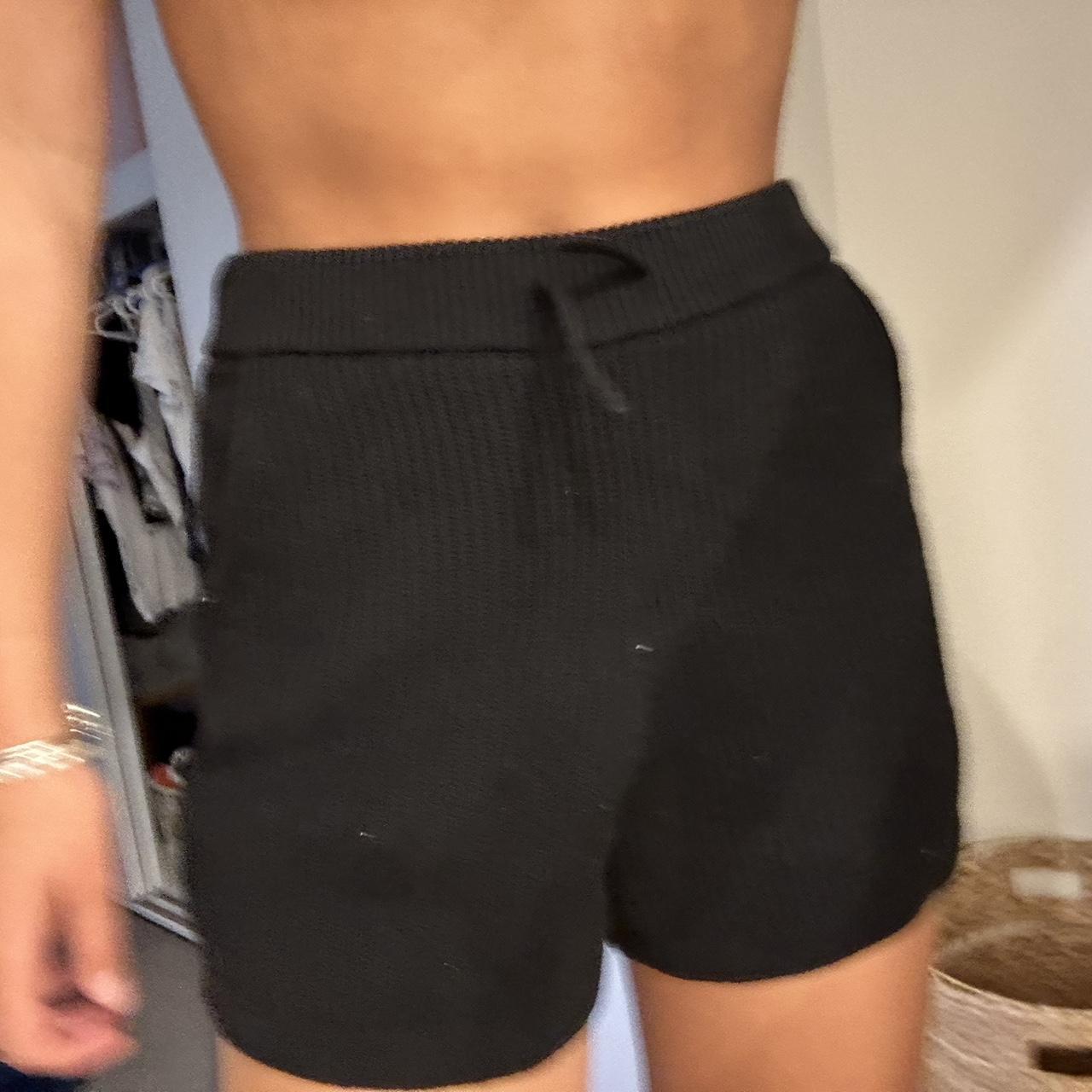 Black knit shorts Depop