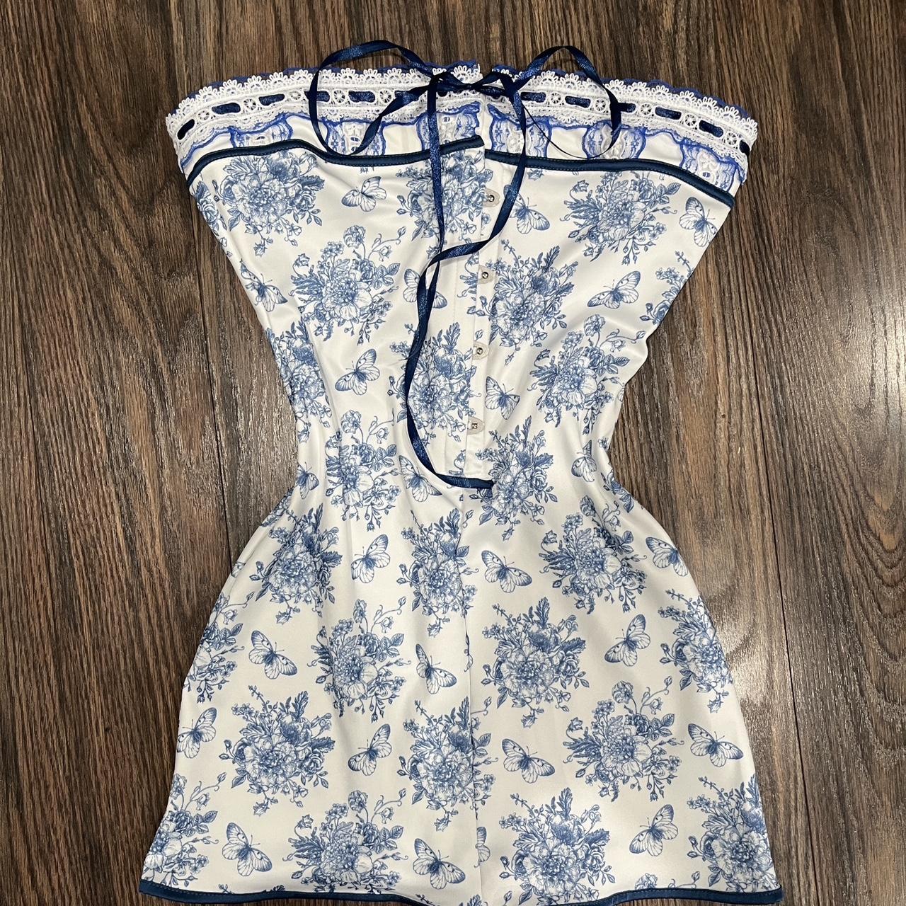Women's Blue and White Dress