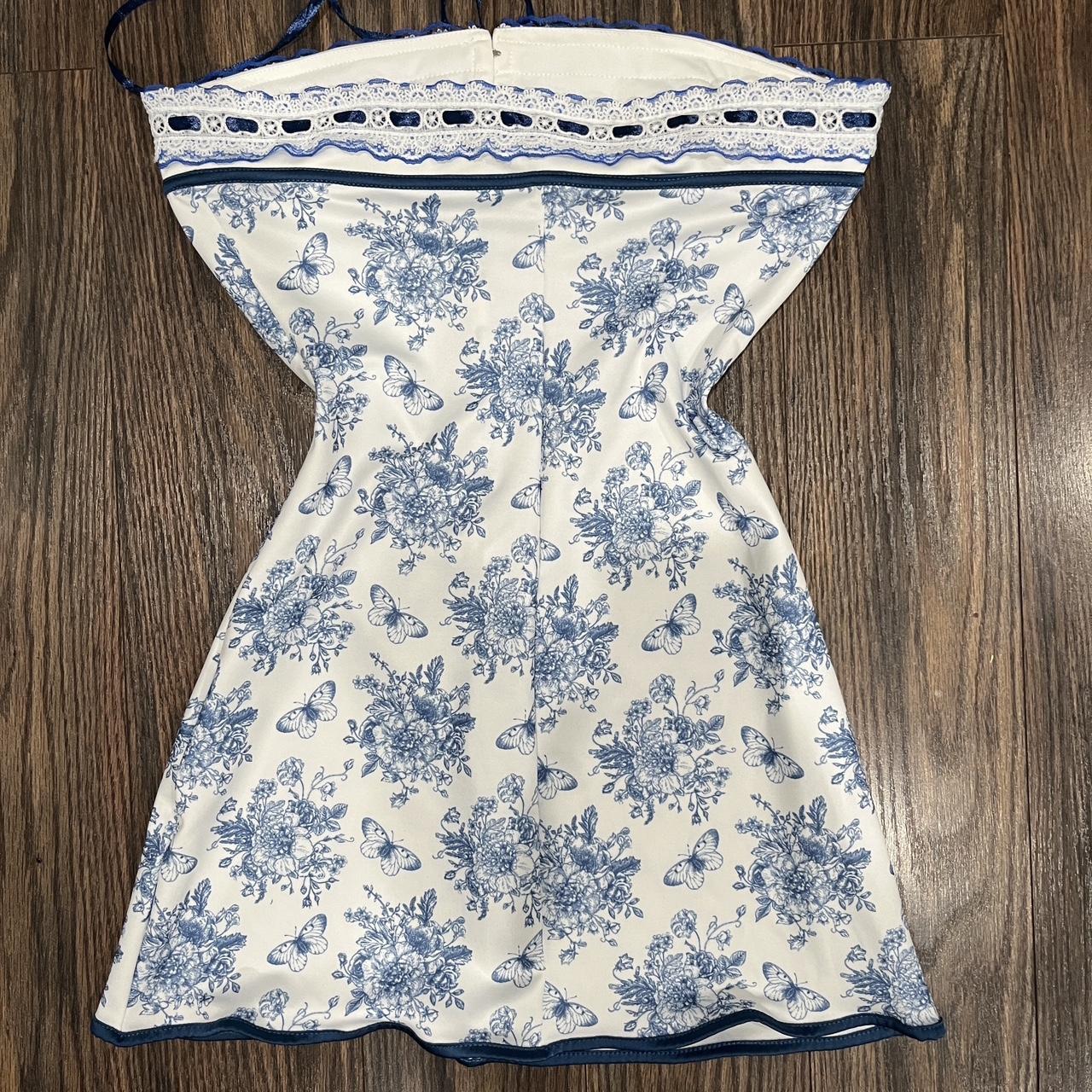 Women's Blue and White Dress (2)