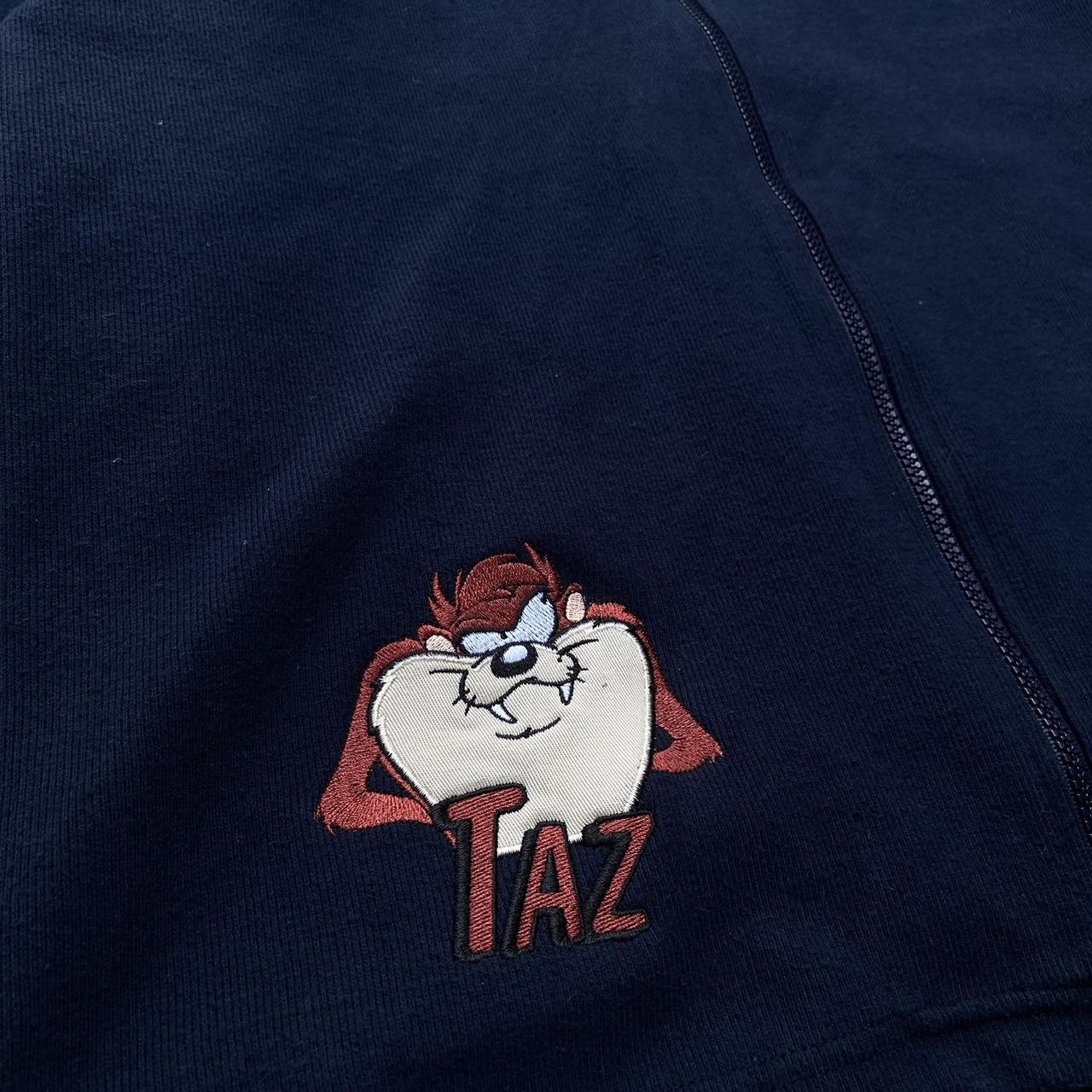 Vintage Looney Tunes taz zip hoodie 74 cm length x... - Depop