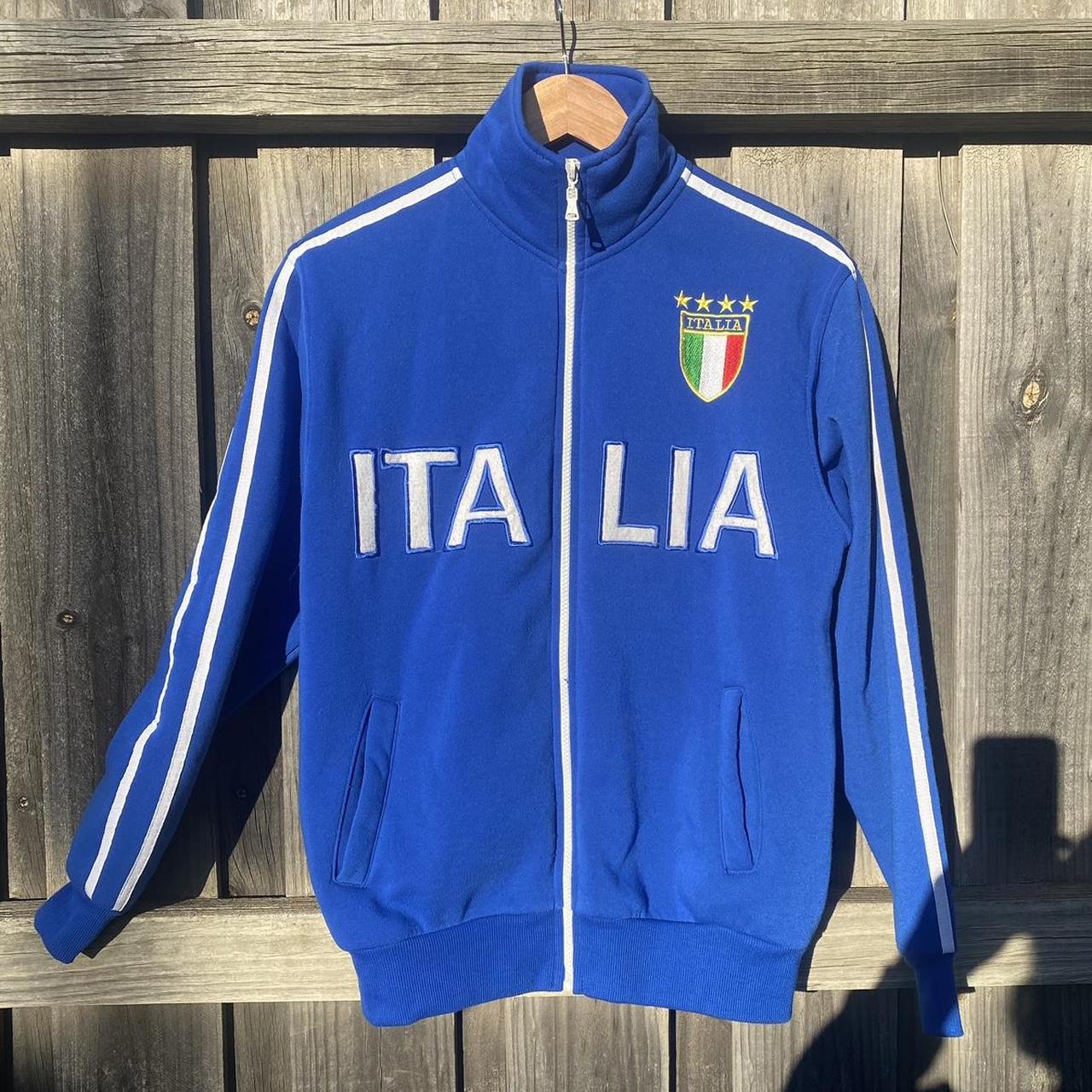 Vintage y2k Italia blue zip up jacket Italy Very... - Depop