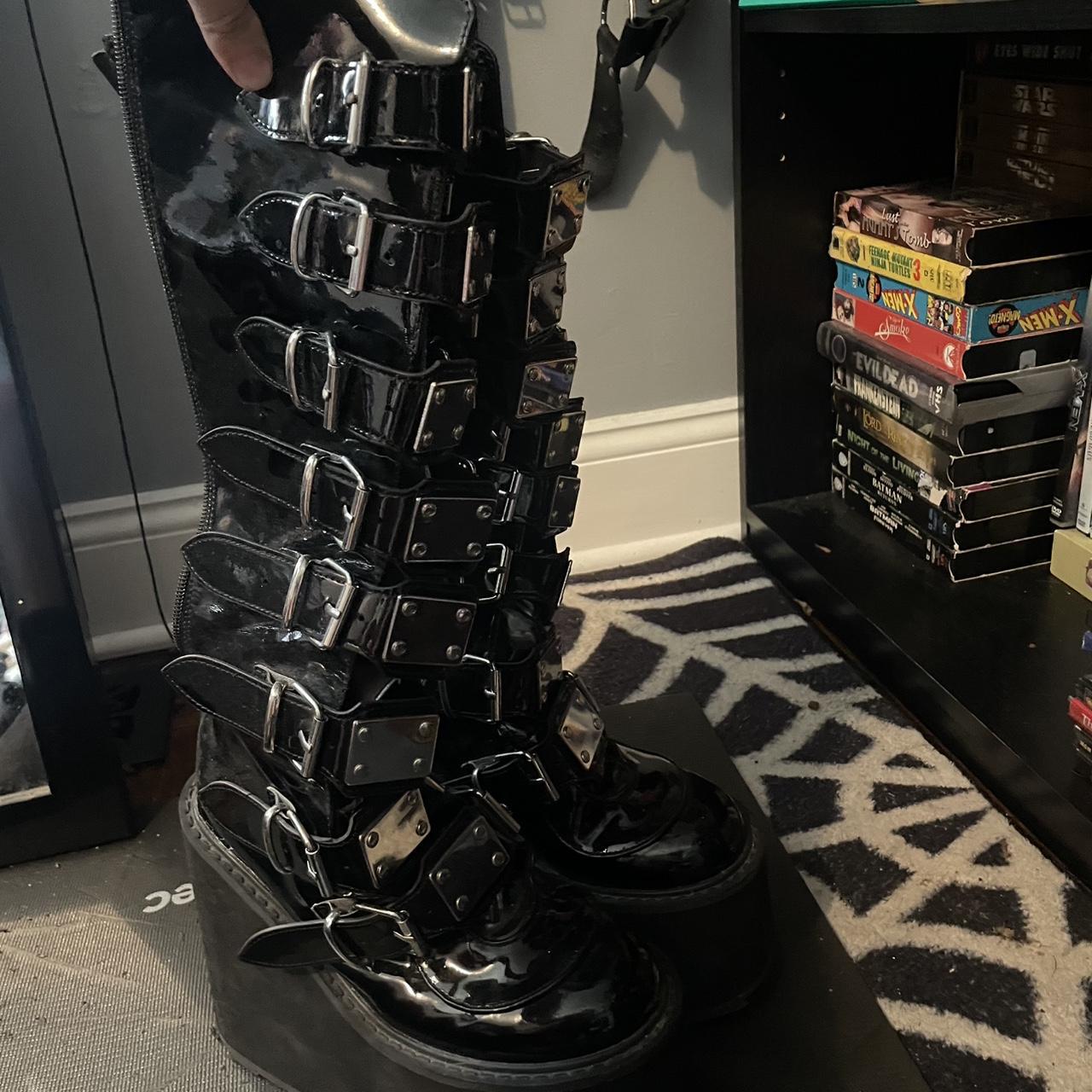 Demonia Swing 815 Buckle Knee High Platform Trinity | Depop