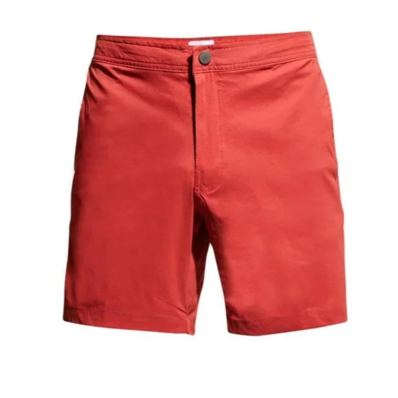 Sole East by Onia Men's Red Swimsuitonepiece Depop