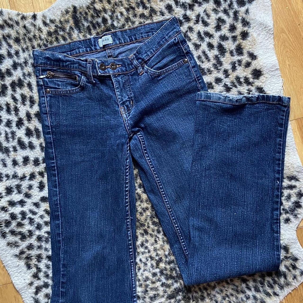 Vintage style pilot low waisted flared jeans Zip... - Depop