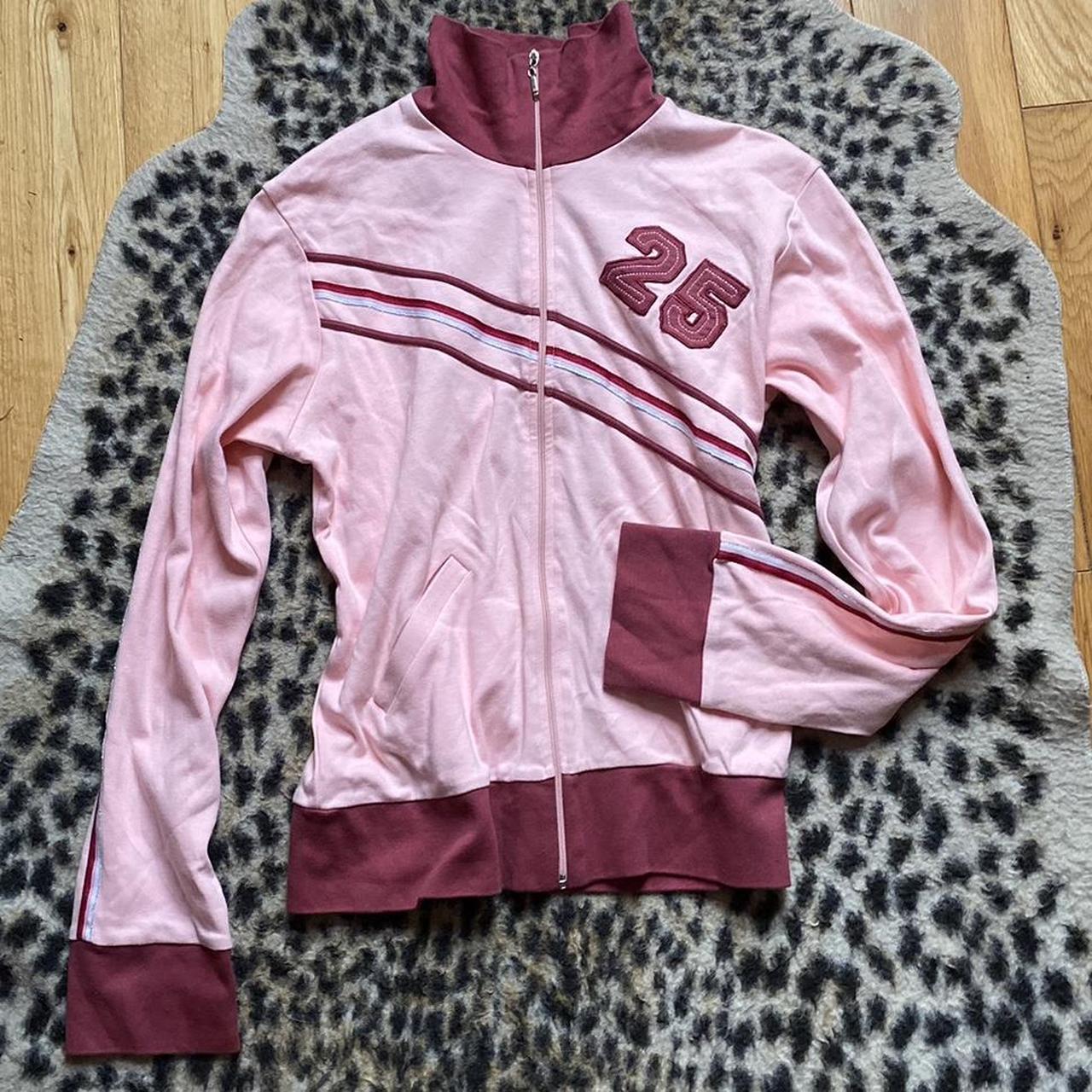 Vintage pink and red lightweight y2k bomber jacket... - Depop