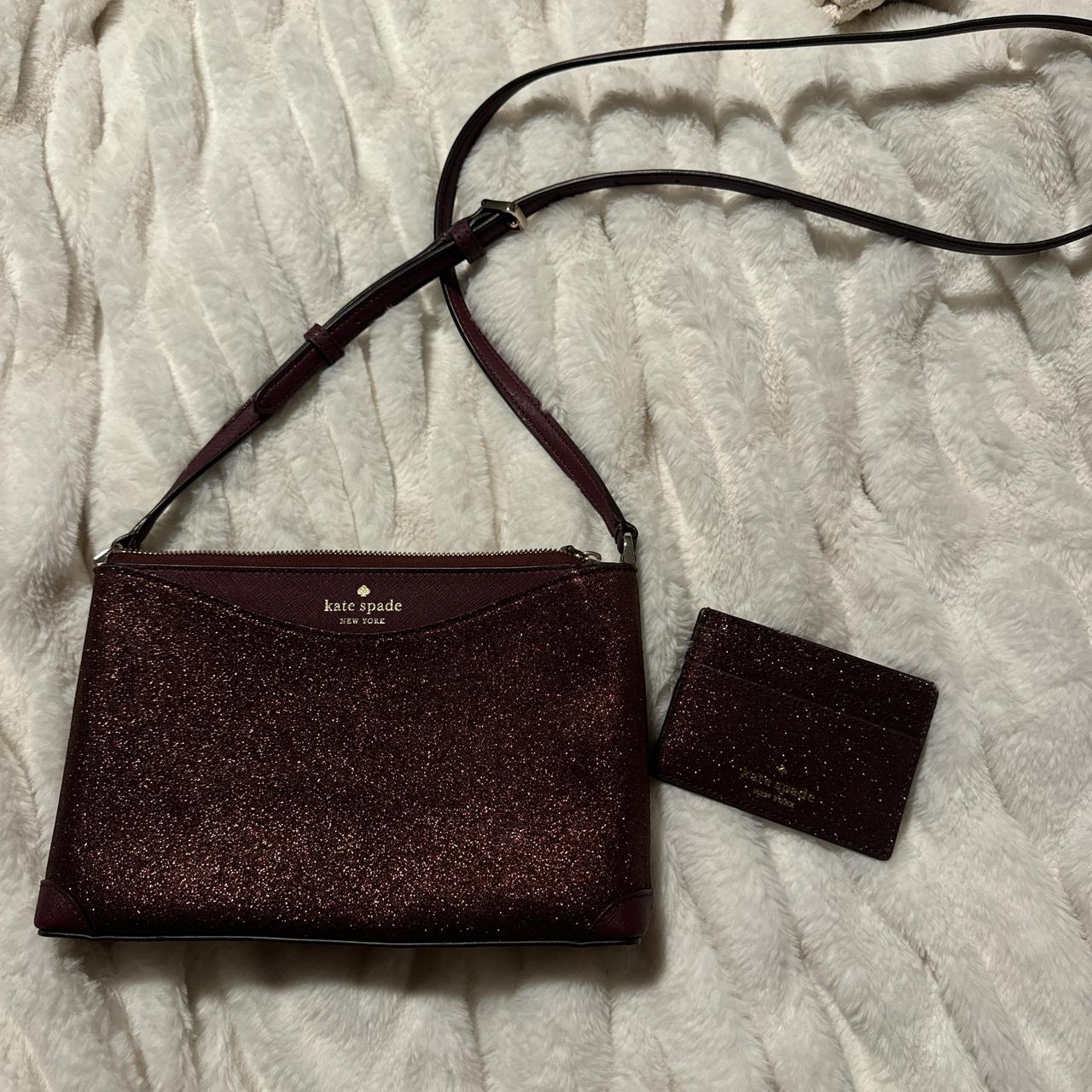 New Kate Spade Burgundy deals Sparkle Crossbody