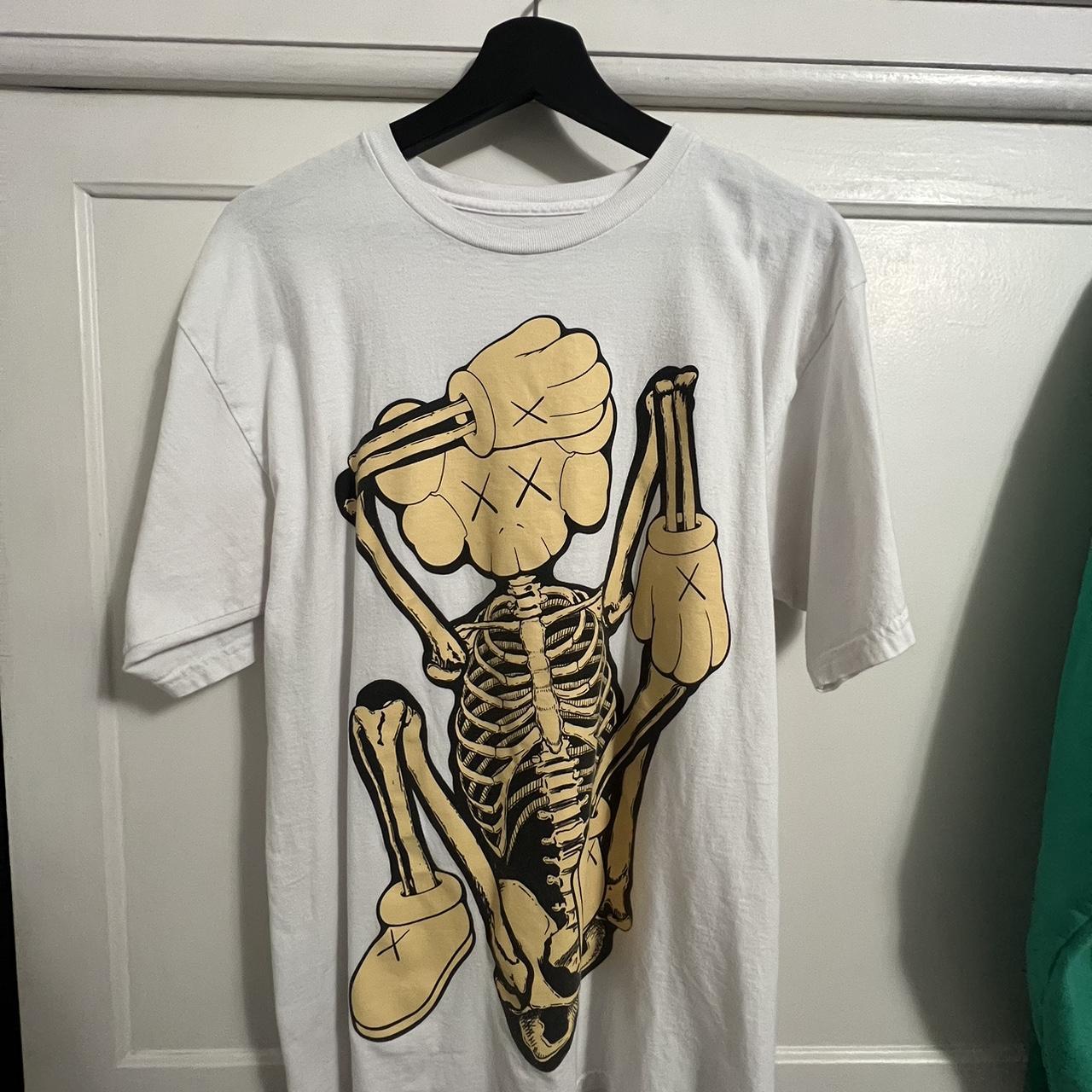 Great condition KAWS x New Fiction shirt, white.... - Depop