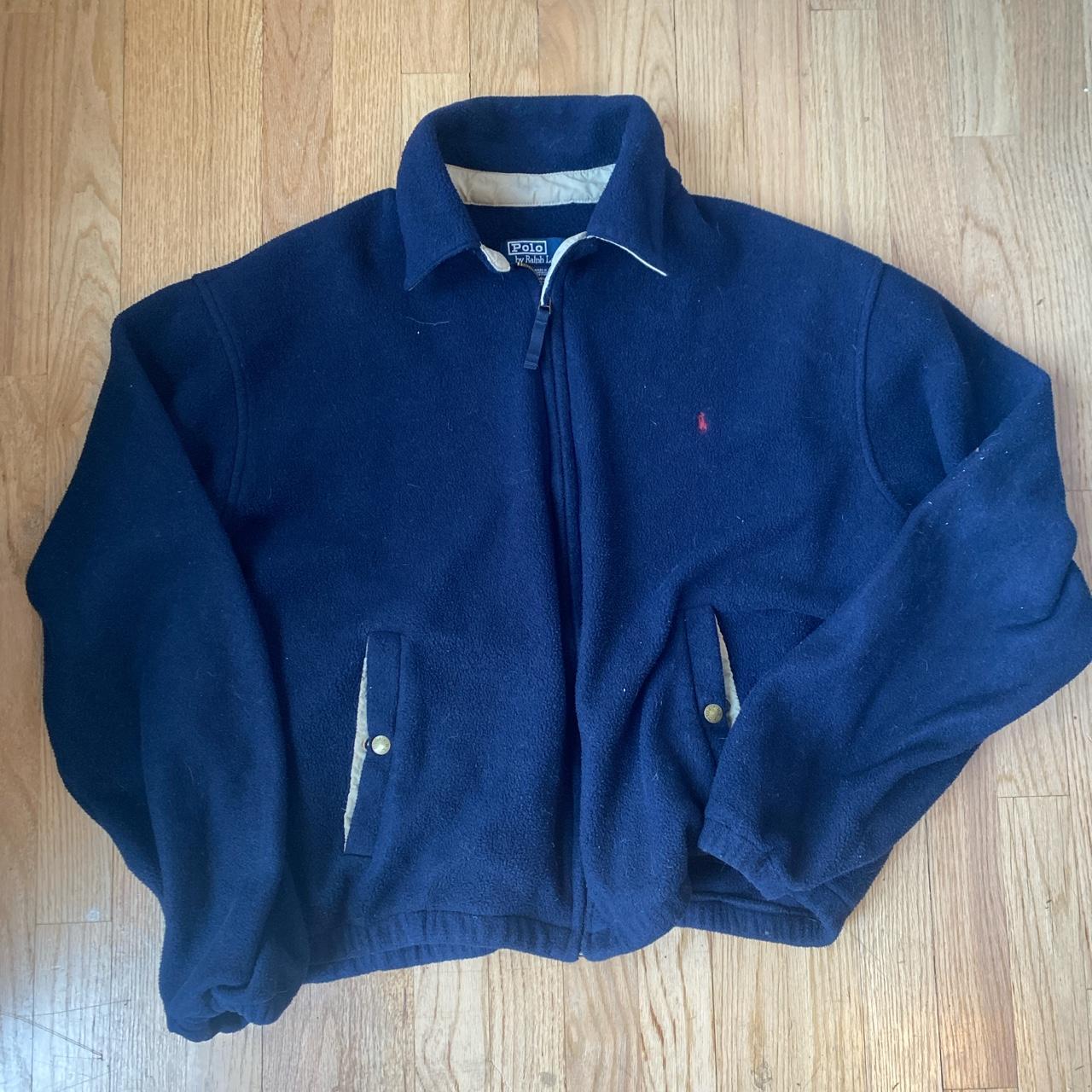 Polo Ralph Lauren Men's Navy and Cream Jacket | Depop