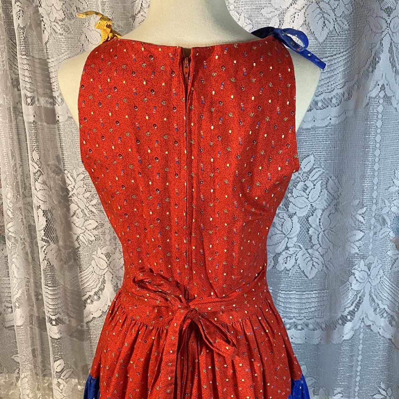 American Vintage Women's Yellow and Red Dress Depop