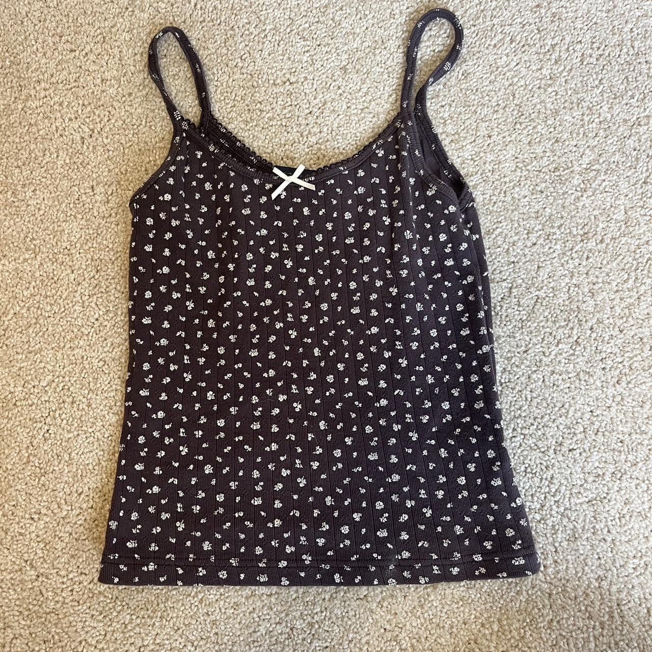 Brandy Melville Brown Floral Tank. I don’t think I... Depop