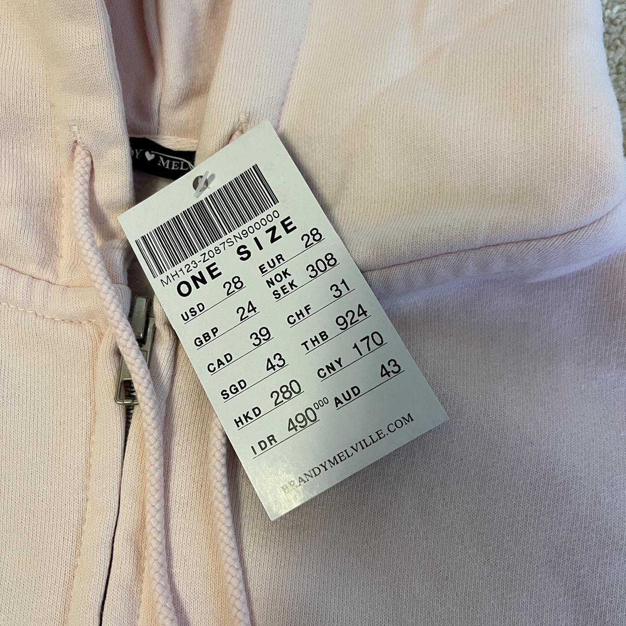 Brandy Melville Light Pink Crystal Hoodie. Never... Depop