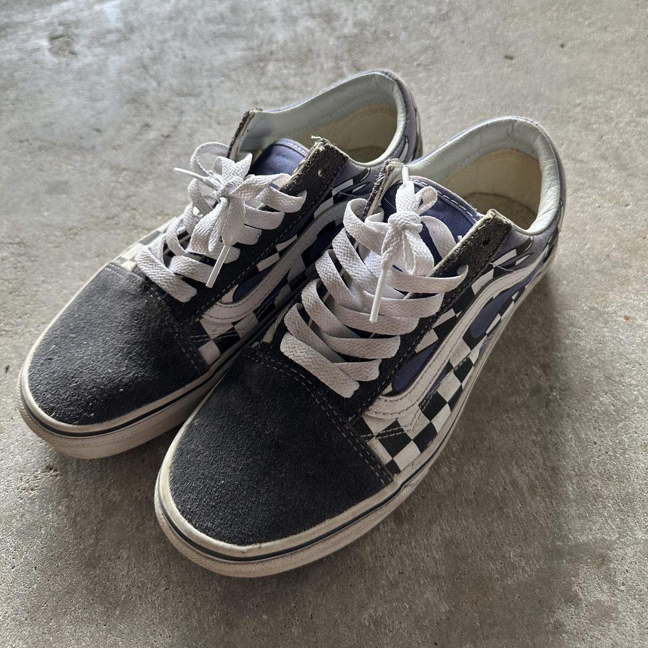 Vans checkered clearance blue flame