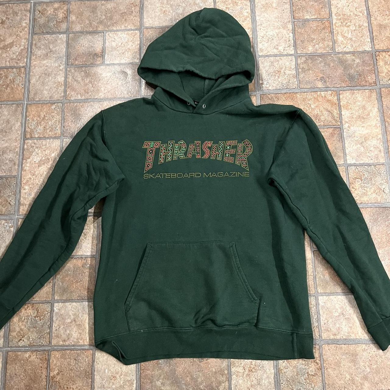 Green Thrasher Hoodie Depop