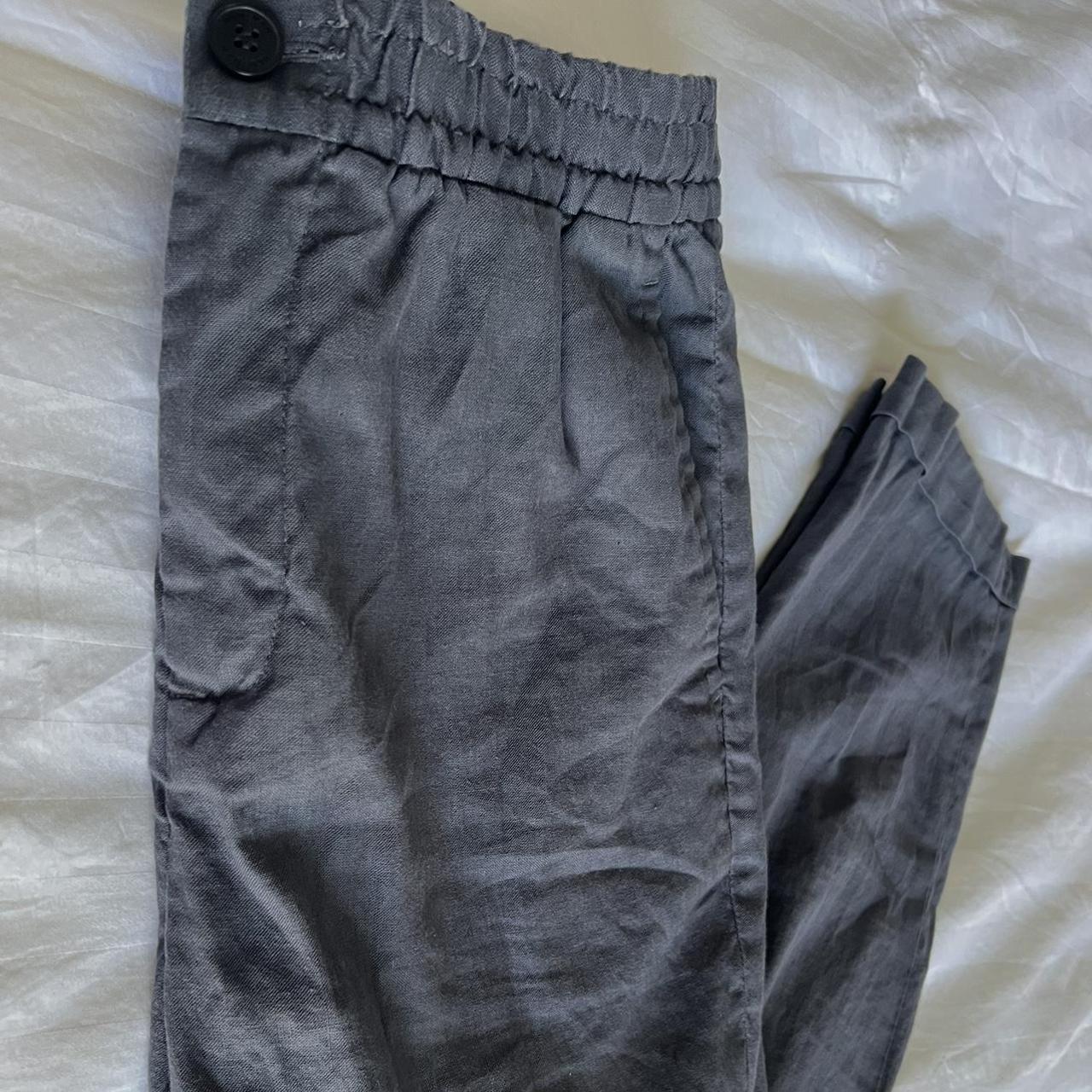 Gray Linen pants from H&M. In perfect condition,... - Depop