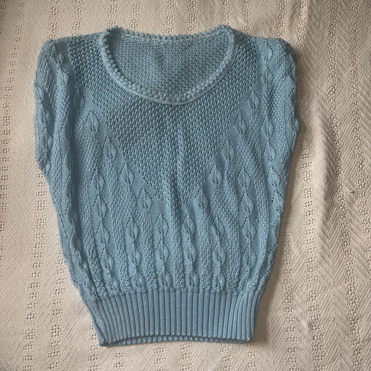 baby blue sweater vest size small brand... - Depop