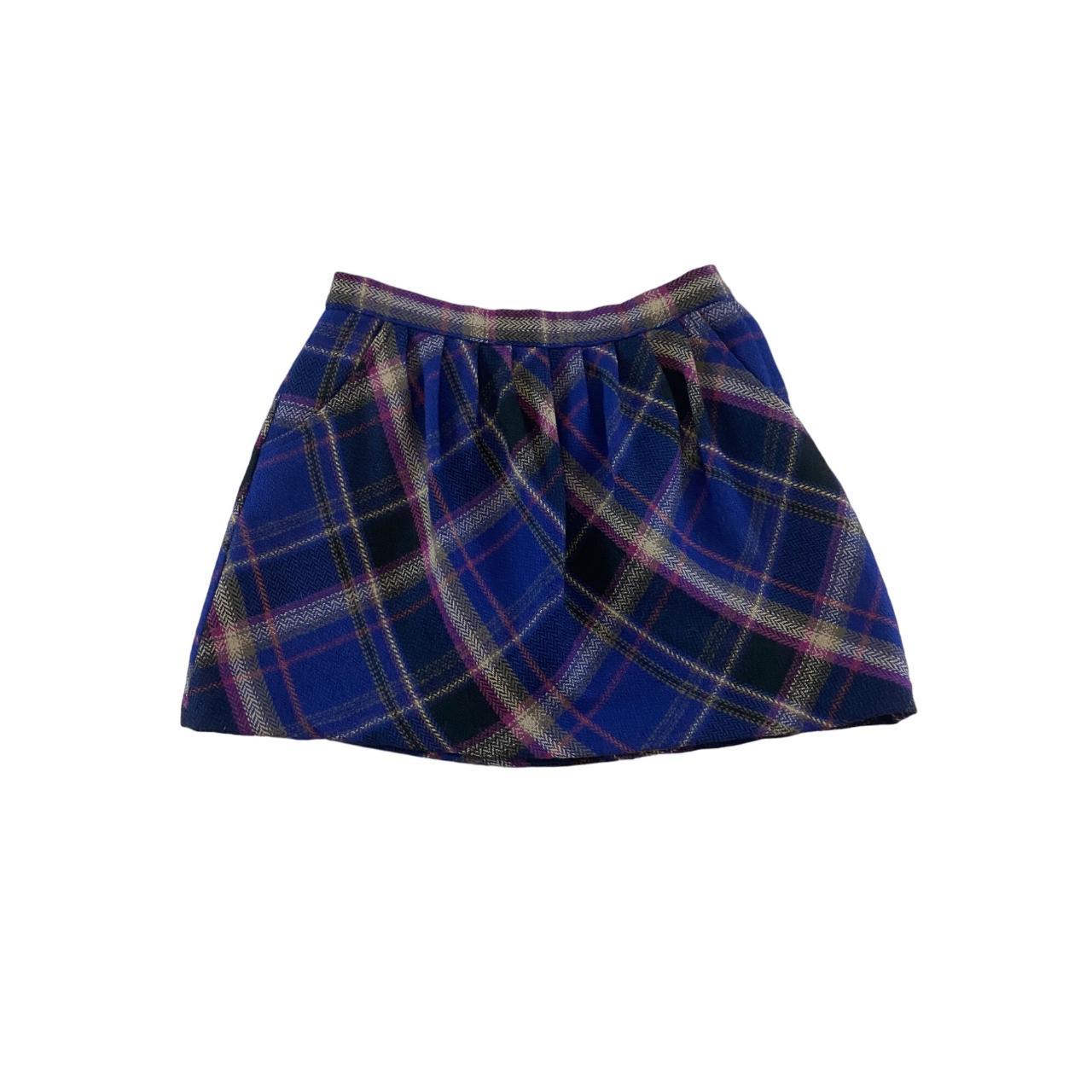 Old Navy Women's Blue Plaid Mini Skirt - 0 Lined has - Depop