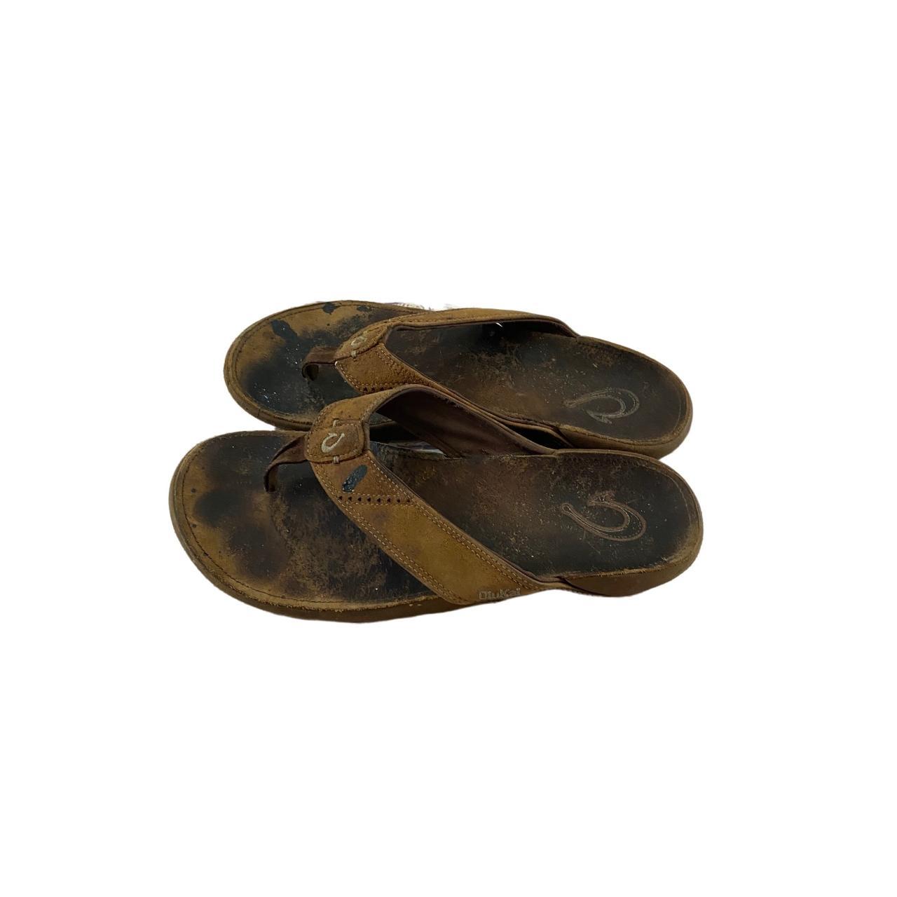 Olukai Mens Leather Sandals Flip Flops 11 Size Depop 0872