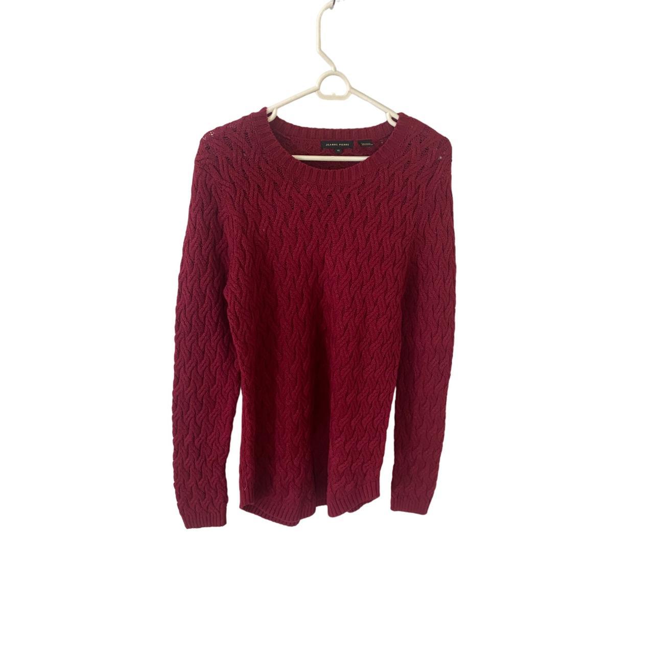 Jeanne Pierre Women s Red Classic Crew Neck Sweater. Depop