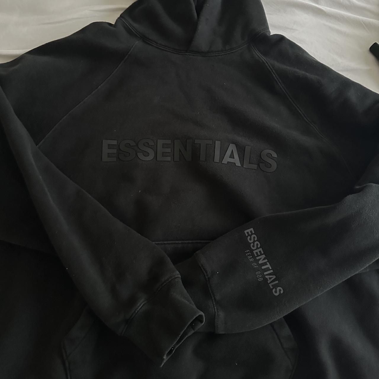 Black essentials hoodie size small condition depop