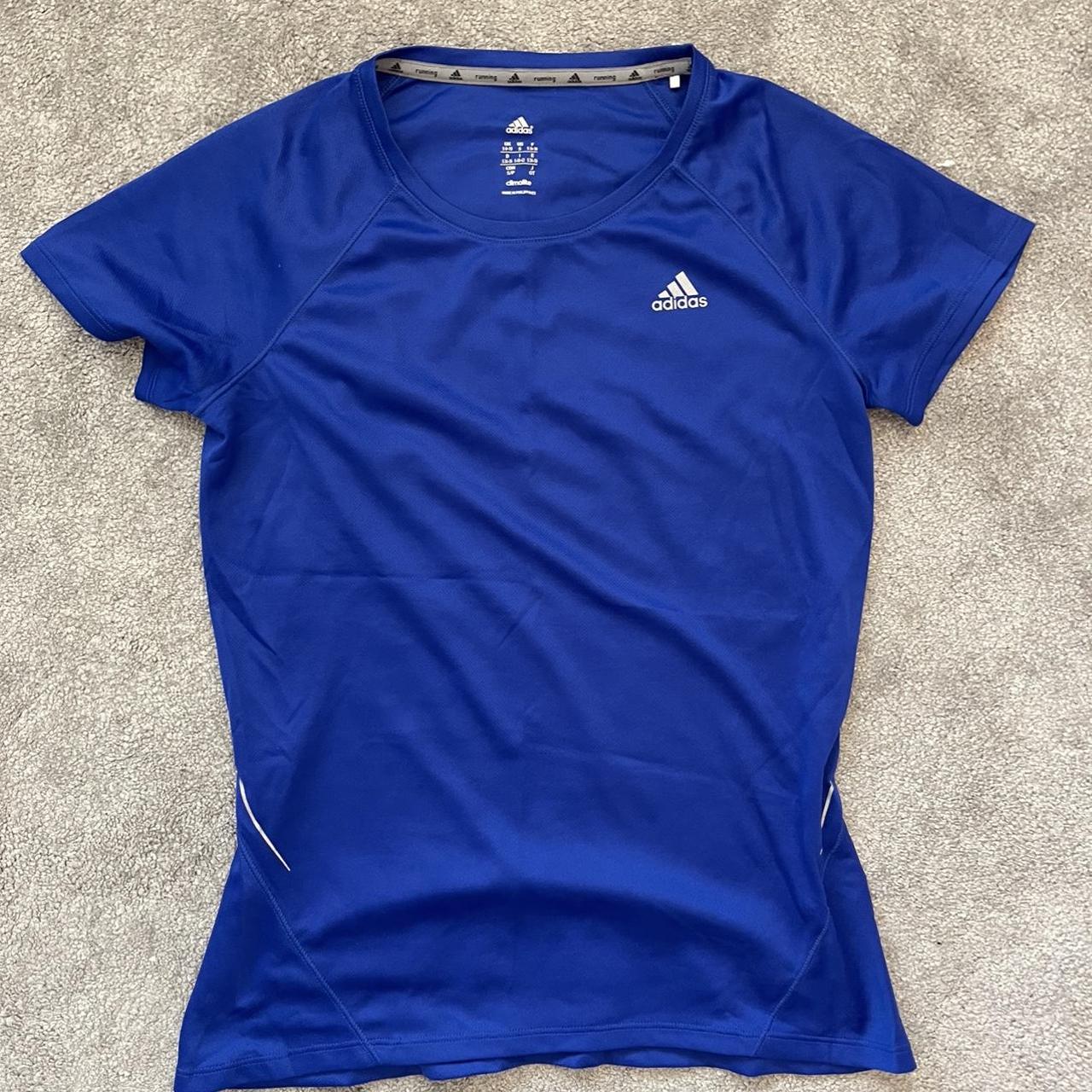 Adidas Women's Blue T-shirt | Depop