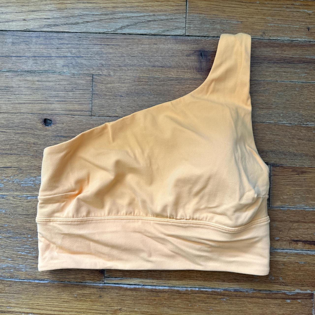 lululemon one shoulder align bra size 6 mango dream - Depop
