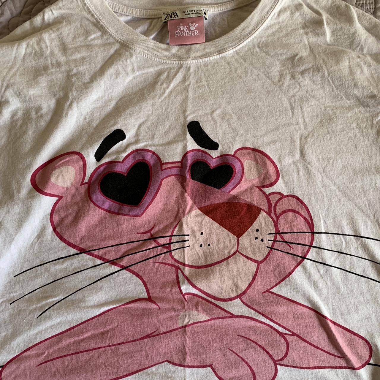 coolest zara pink panther tshirt tiny minor flaw on. Depop