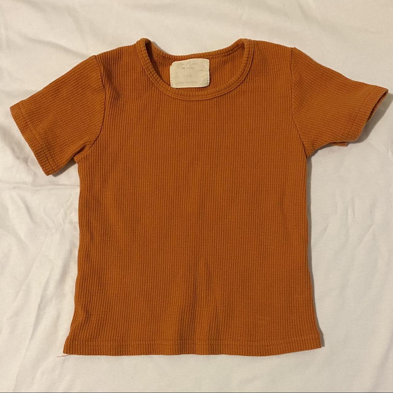 Beautiful ribbed burnt orange tee 6-12 months 100%... - Depop