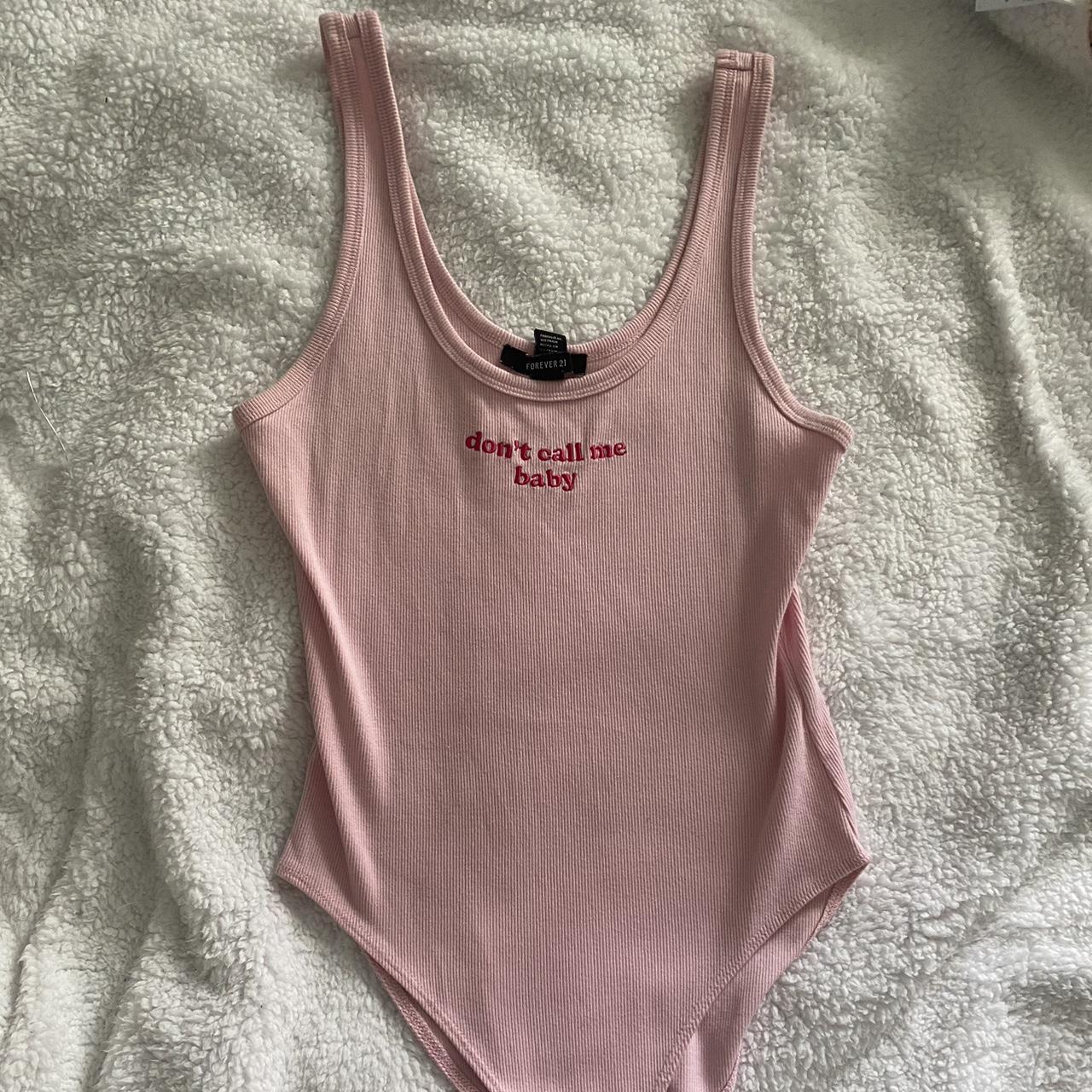 Pink Forever 21 Bodysuit It clips at the bottom... Depop