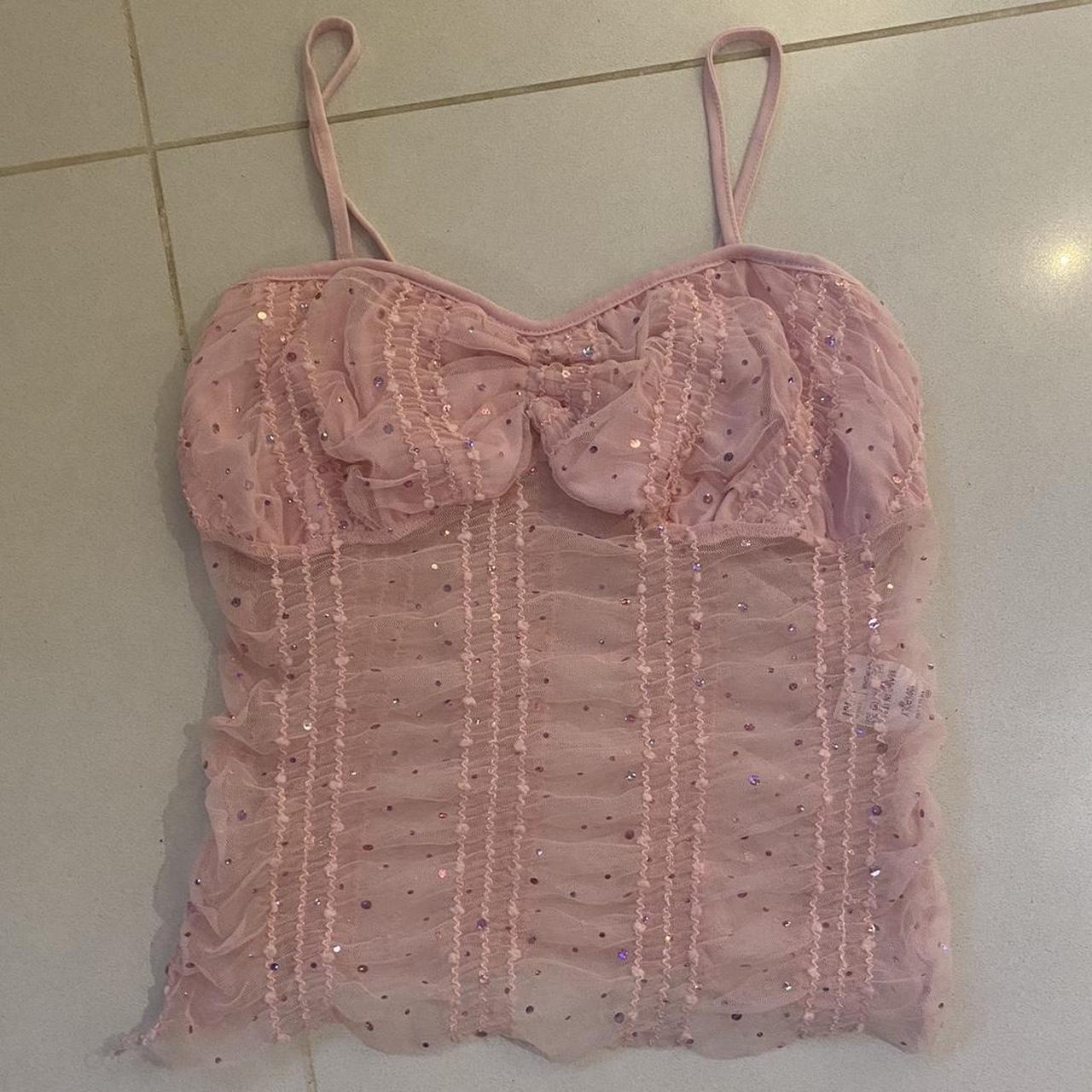 absolutely gorgeous pink mesh top💖💖💖 repop from... - Depop