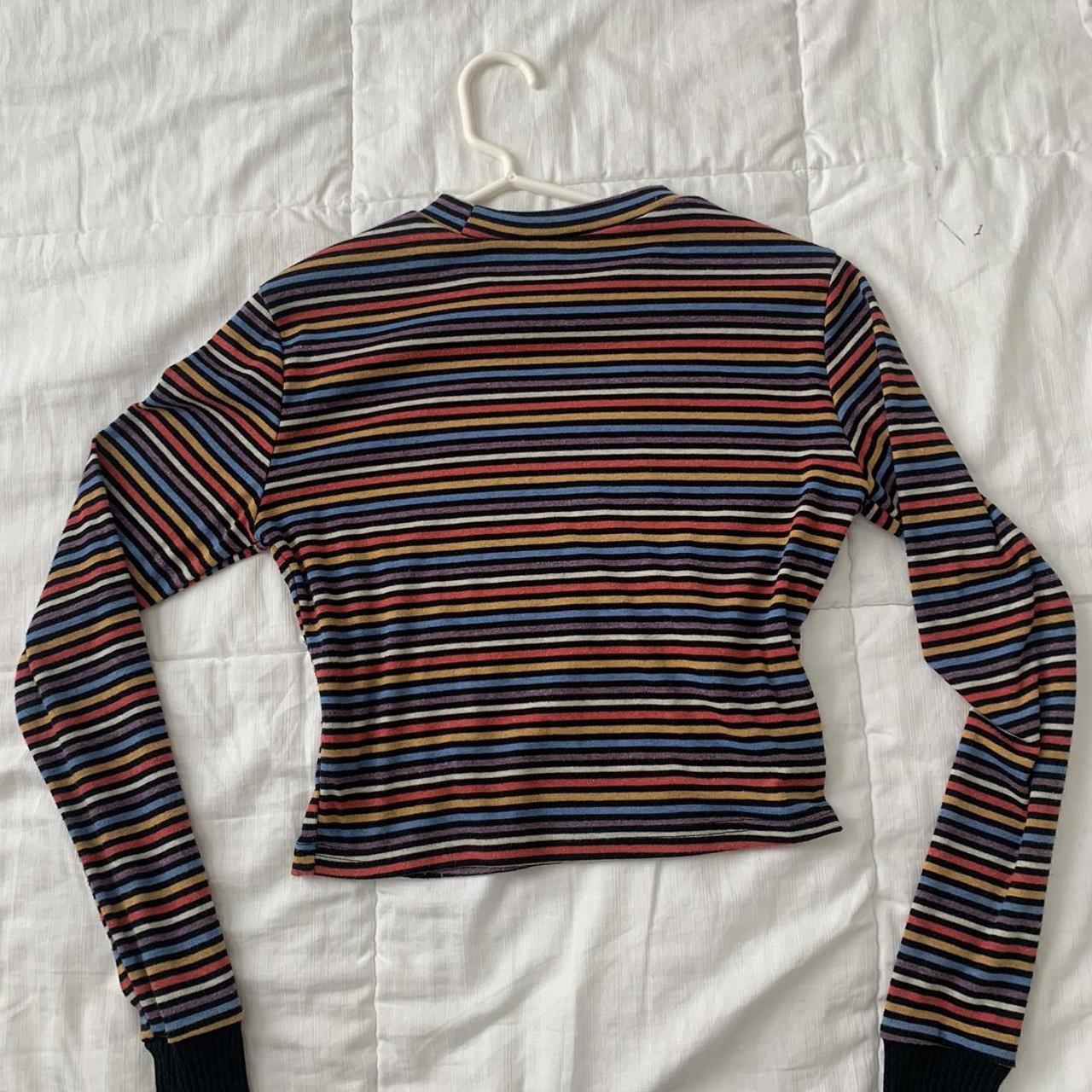 Super cute striped fitted crop long sleeve. Does not... - Depop