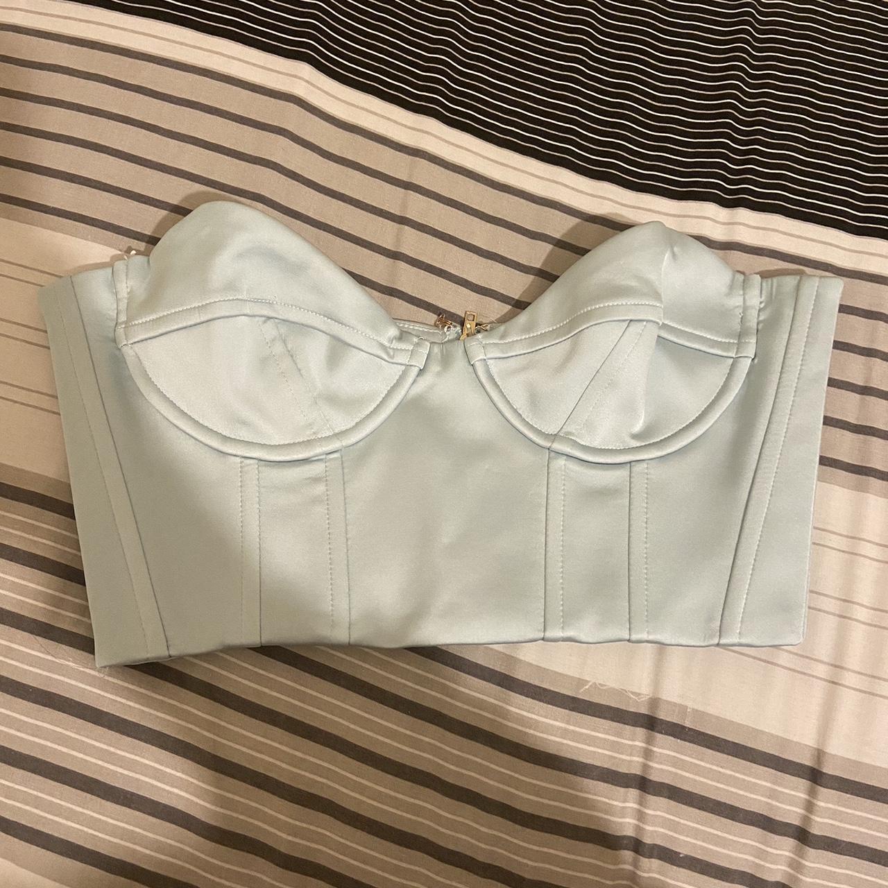 Oh Polly True Love Satin Bustier In Light Depop