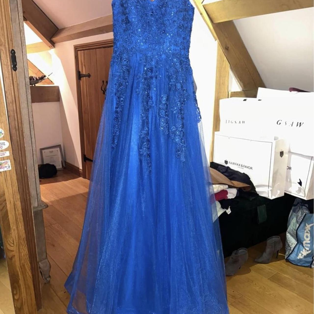 Blue prom dress 💙 worn for 4 hours built in bra... - Depop
