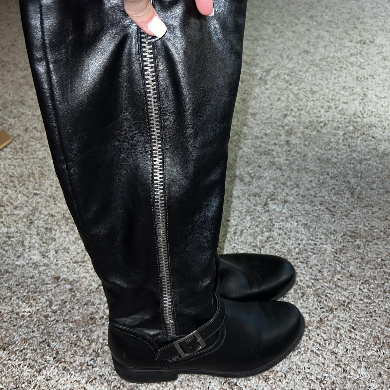 black leather riding boots size 8