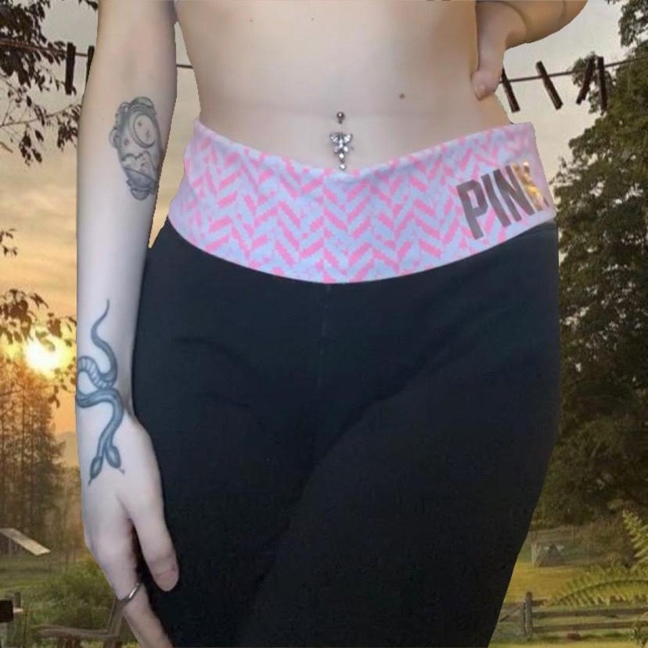 victoria's secret pink flare leggings yoga - Depop