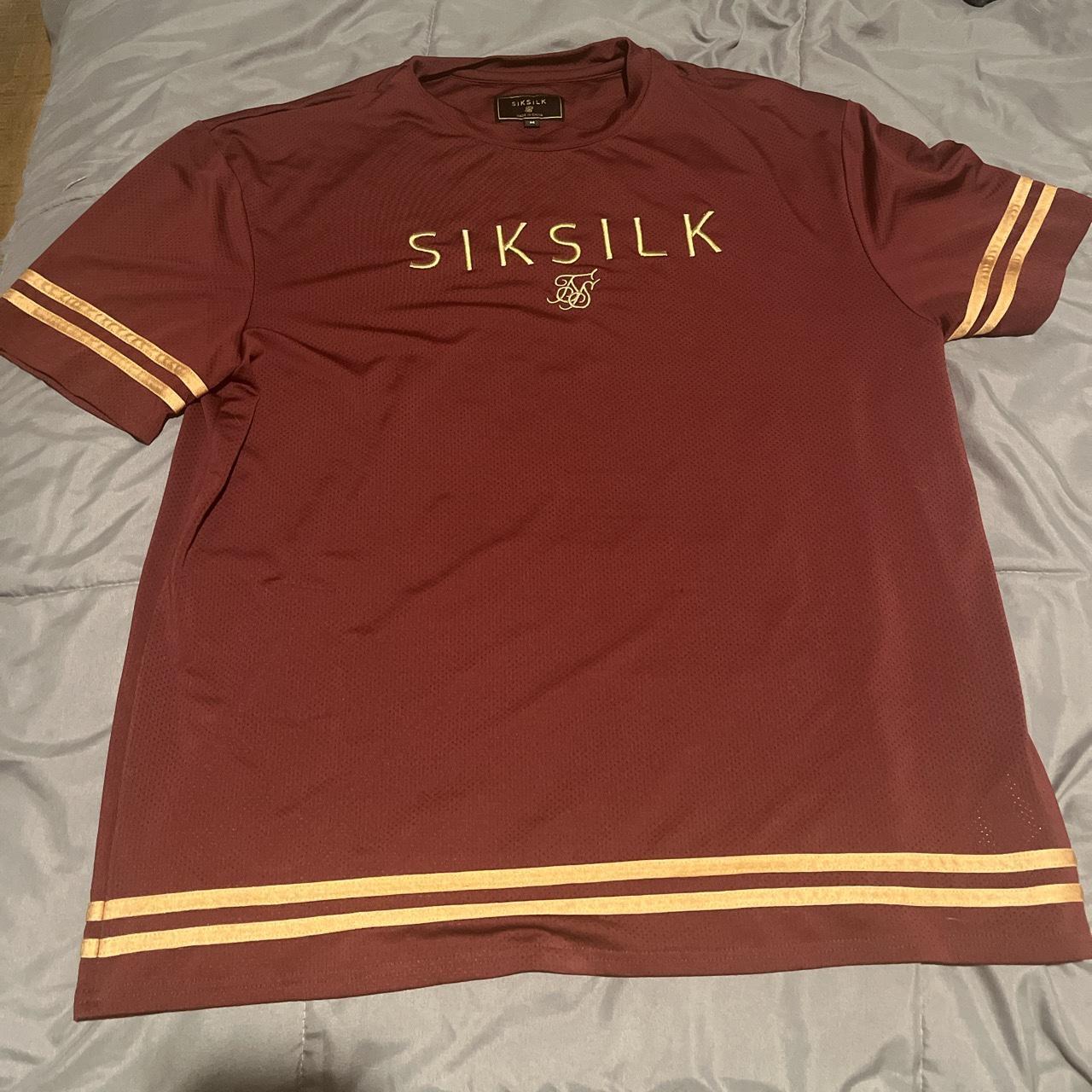 burgundy and gold shirt