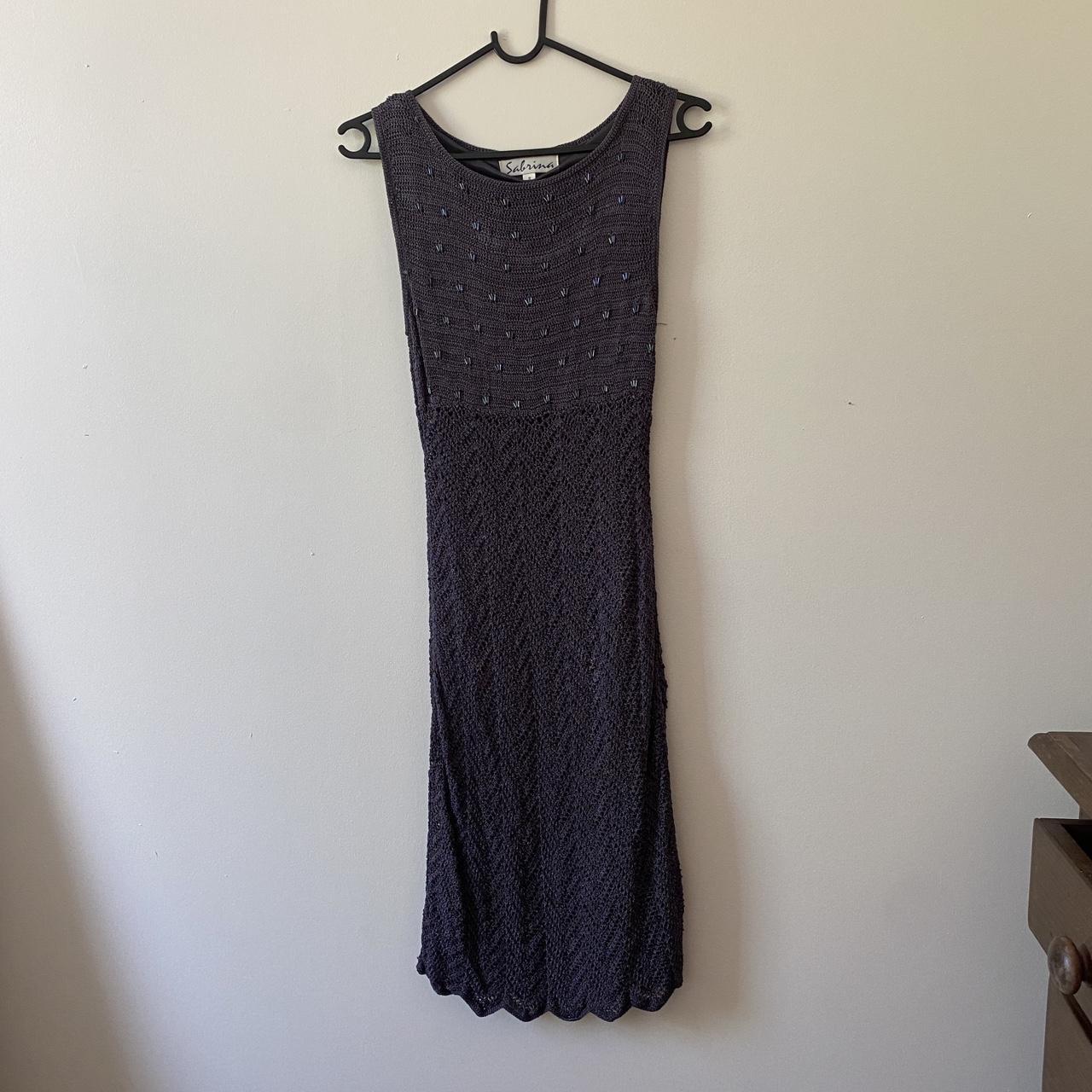 Amazing vintage 90s crochet dress in purple - Depop