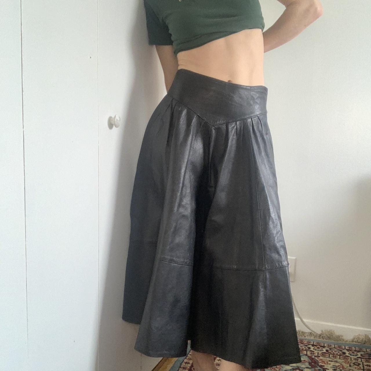 Faux leather circle clearance skirt