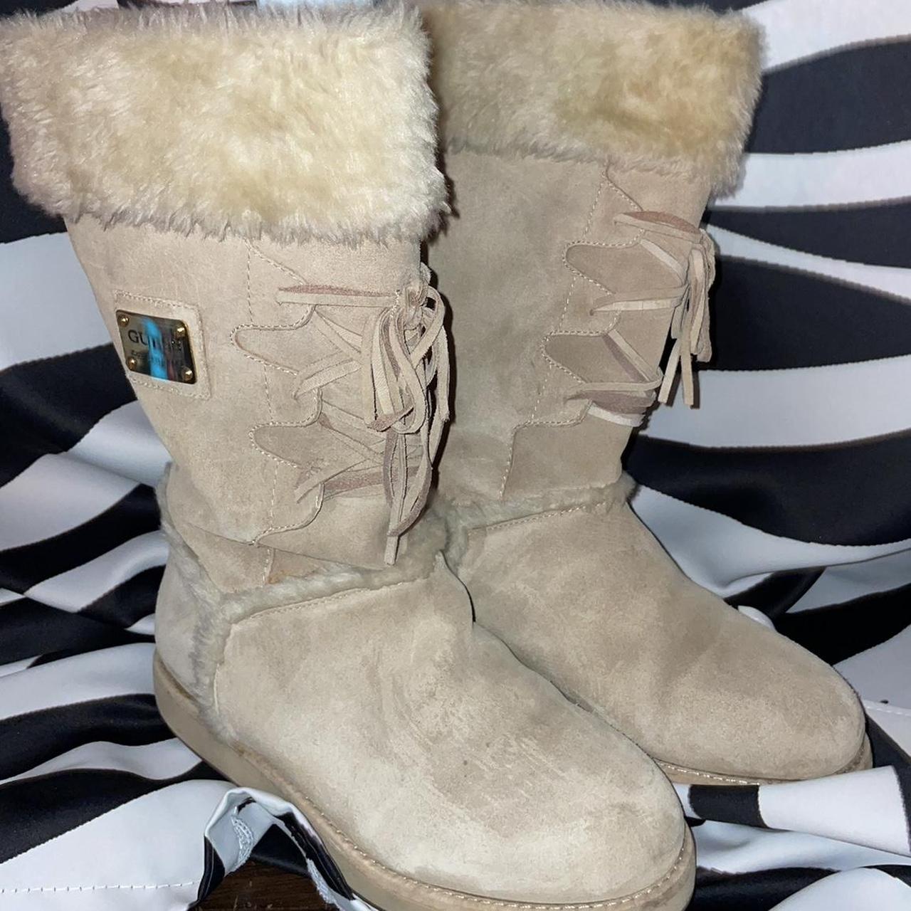 guess cream boots